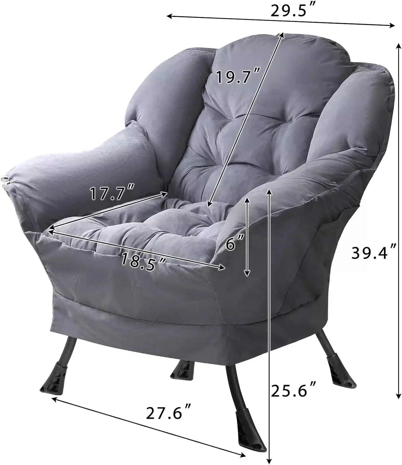 VITESSE Fabric Lazy Chair for Adults,Modern Comfortable Soft Sofa - Image 10