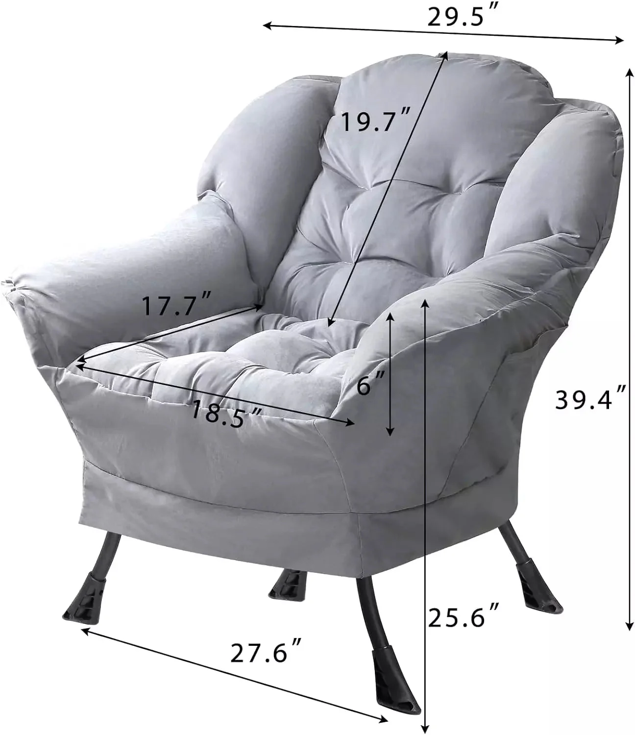 VITESSE Fabric Lazy Chair for Adults,Modern Comfortable Soft Sofa - Image 17