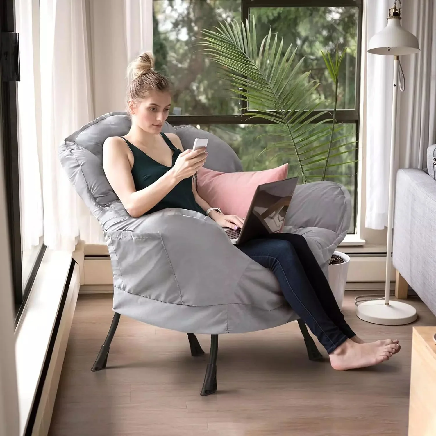 VITESSE Fabric Lazy Chair for Adults,Modern Comfortable Soft Sofa - Image 19