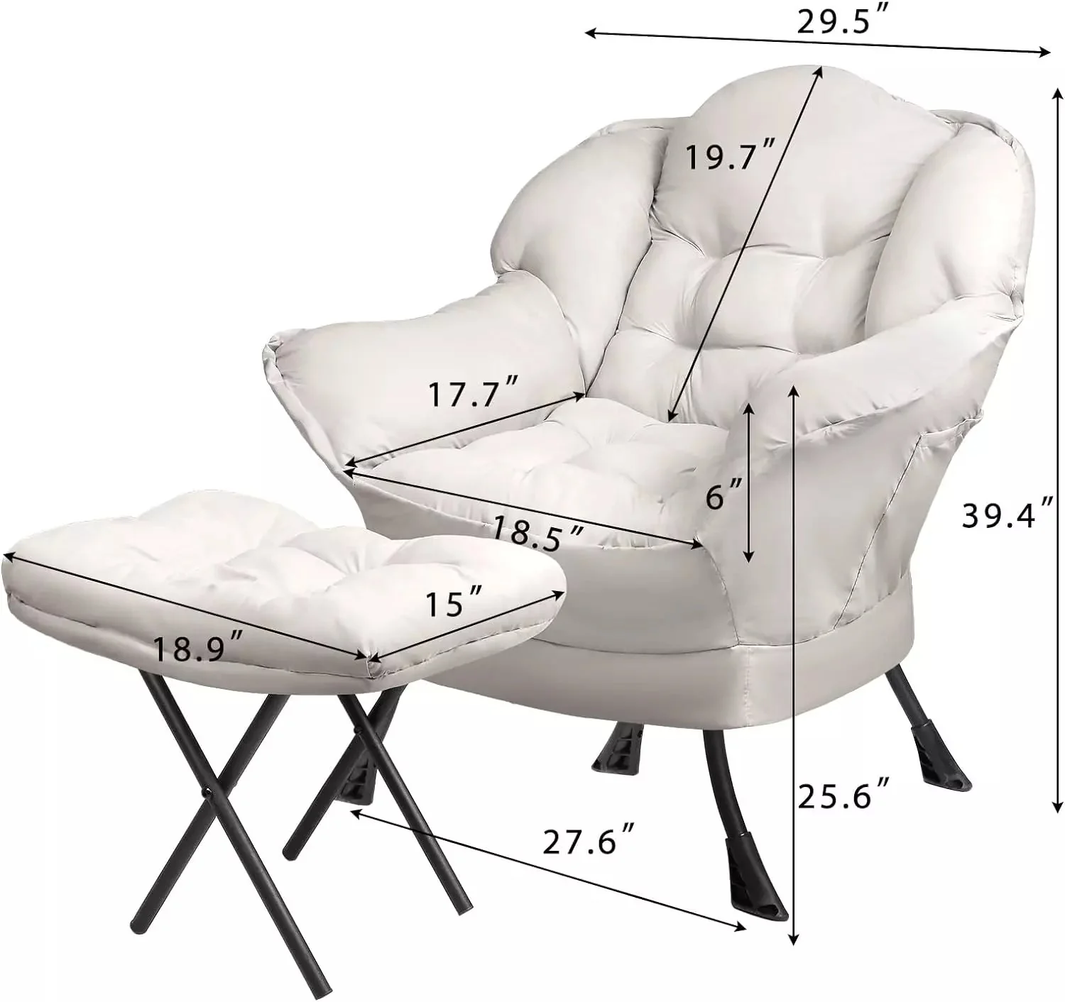 VITESSE Fabric Lazy Chair for Adults,Modern Comfortable Soft Sofa - Image 24