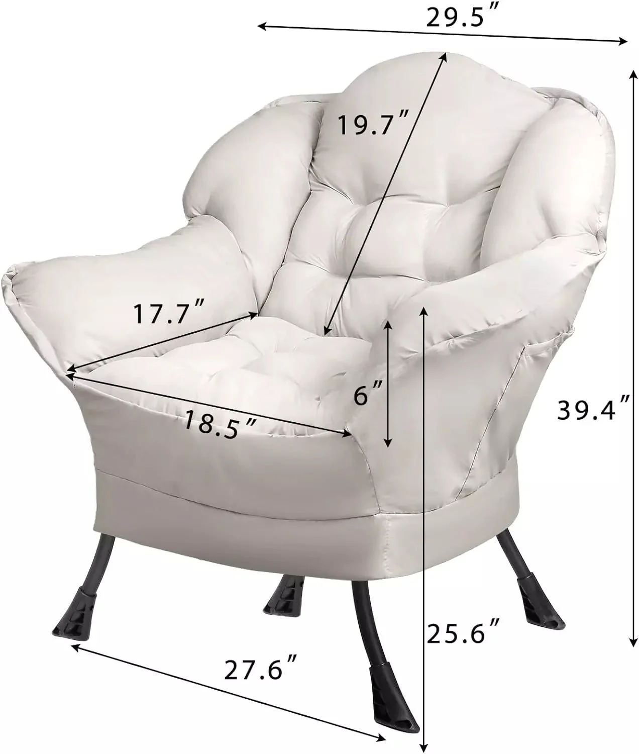 VITESSE Fabric Lazy Chair for Adults,Modern Comfortable Soft Sofa - Image 3