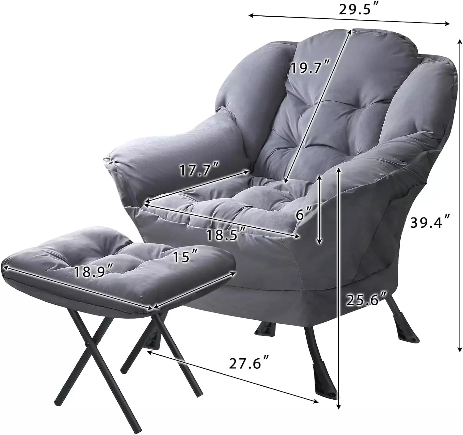 VITESSE Fabric Lazy Chair for Adults,Modern Comfortable Soft Sofa - Image 32