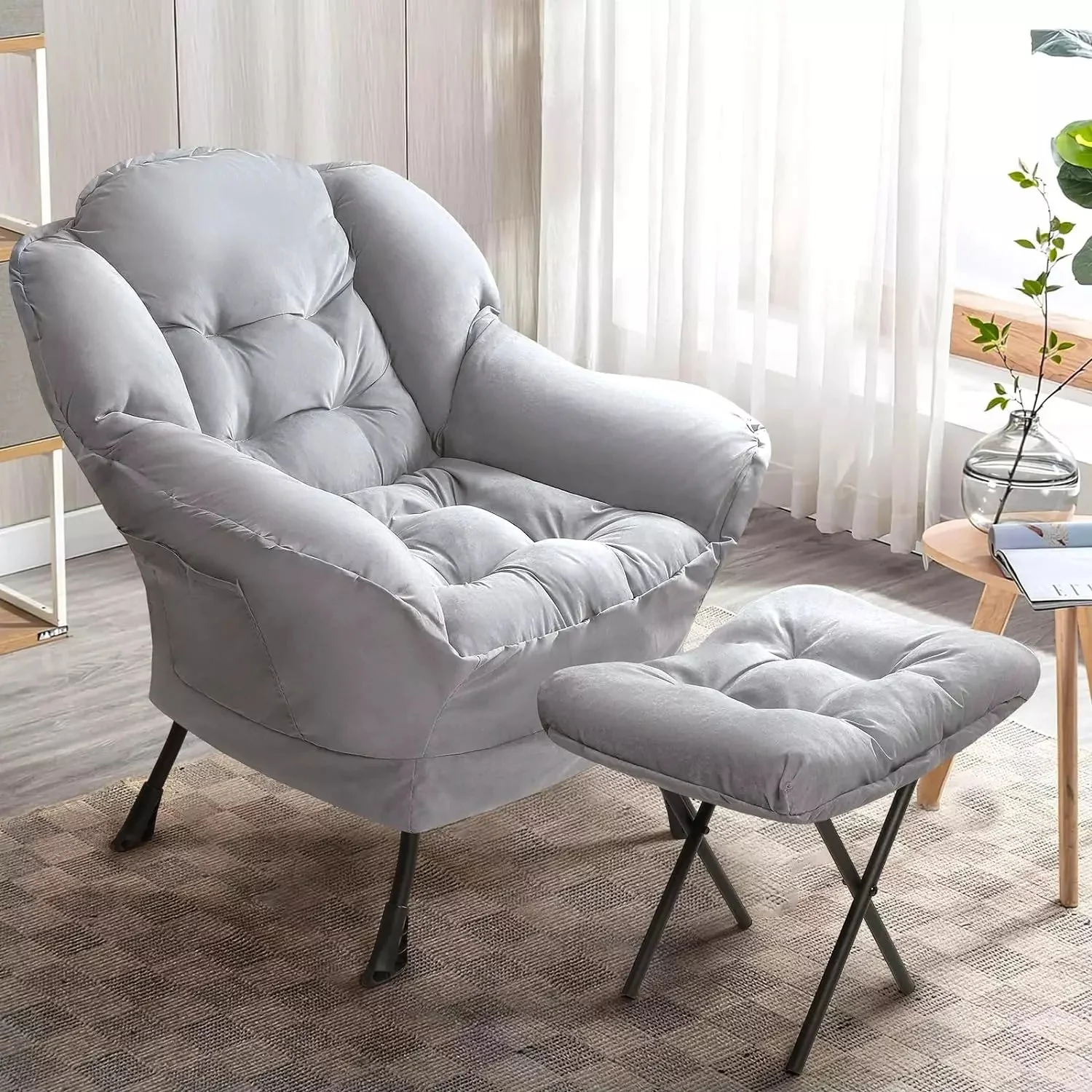 VITESSE Fabric Lazy Chair for Adults,Modern Comfortable Soft Sofa - Image 38