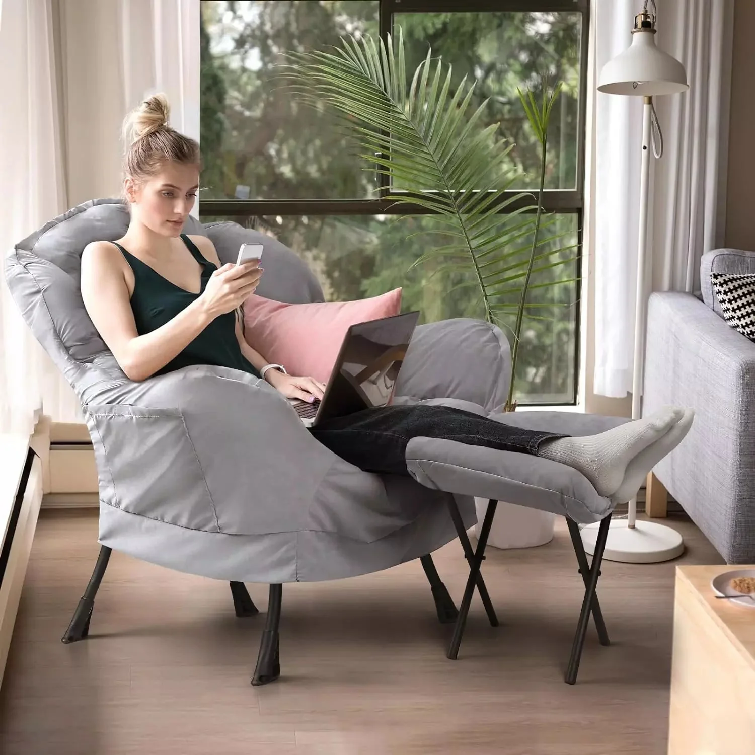 VITESSE Fabric Lazy Chair for Adults,Modern Comfortable Soft Sofa - Image 42