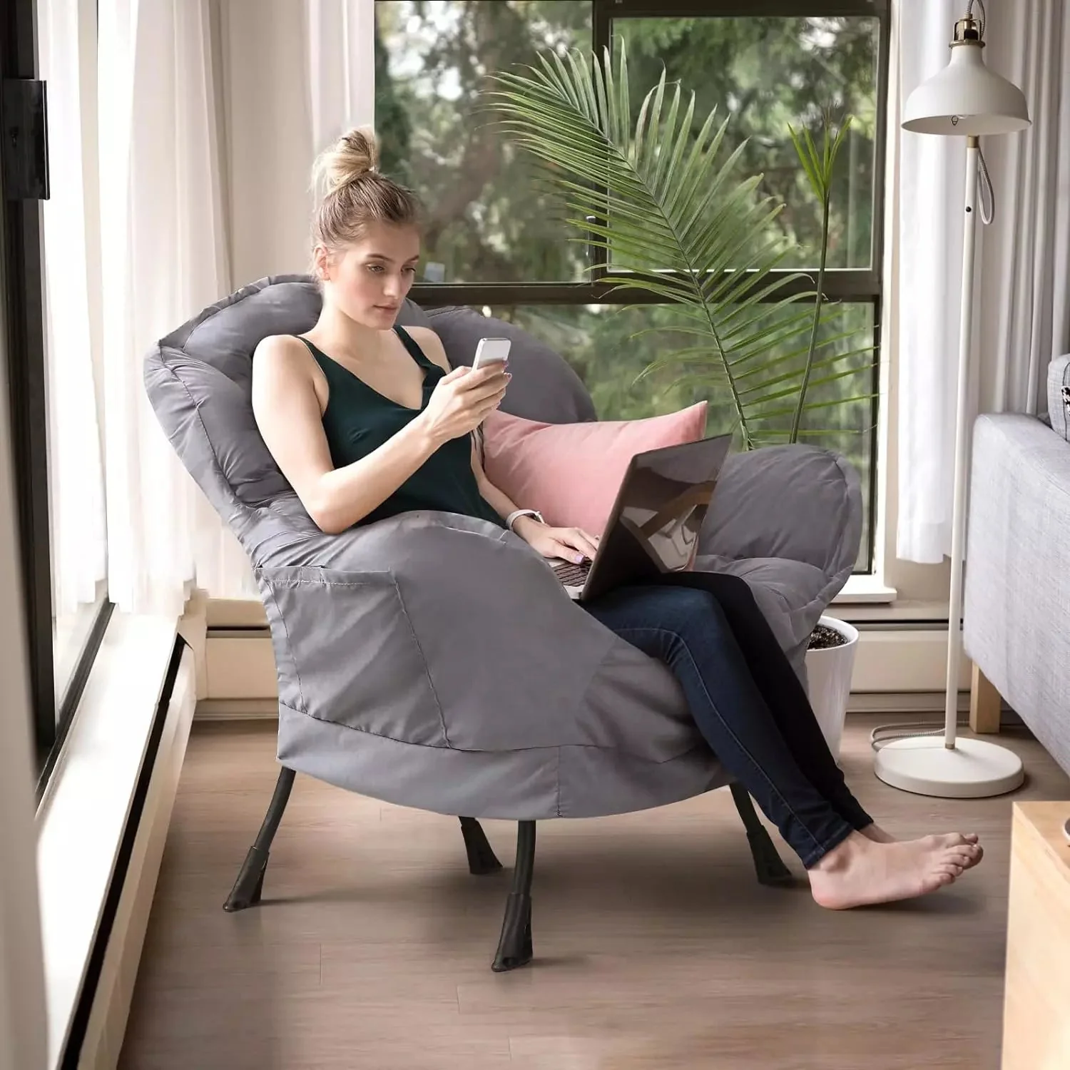 Vitesse Fabric Lazy Chair,Modern Comfortable Soft Sofa for Adults - Image 12