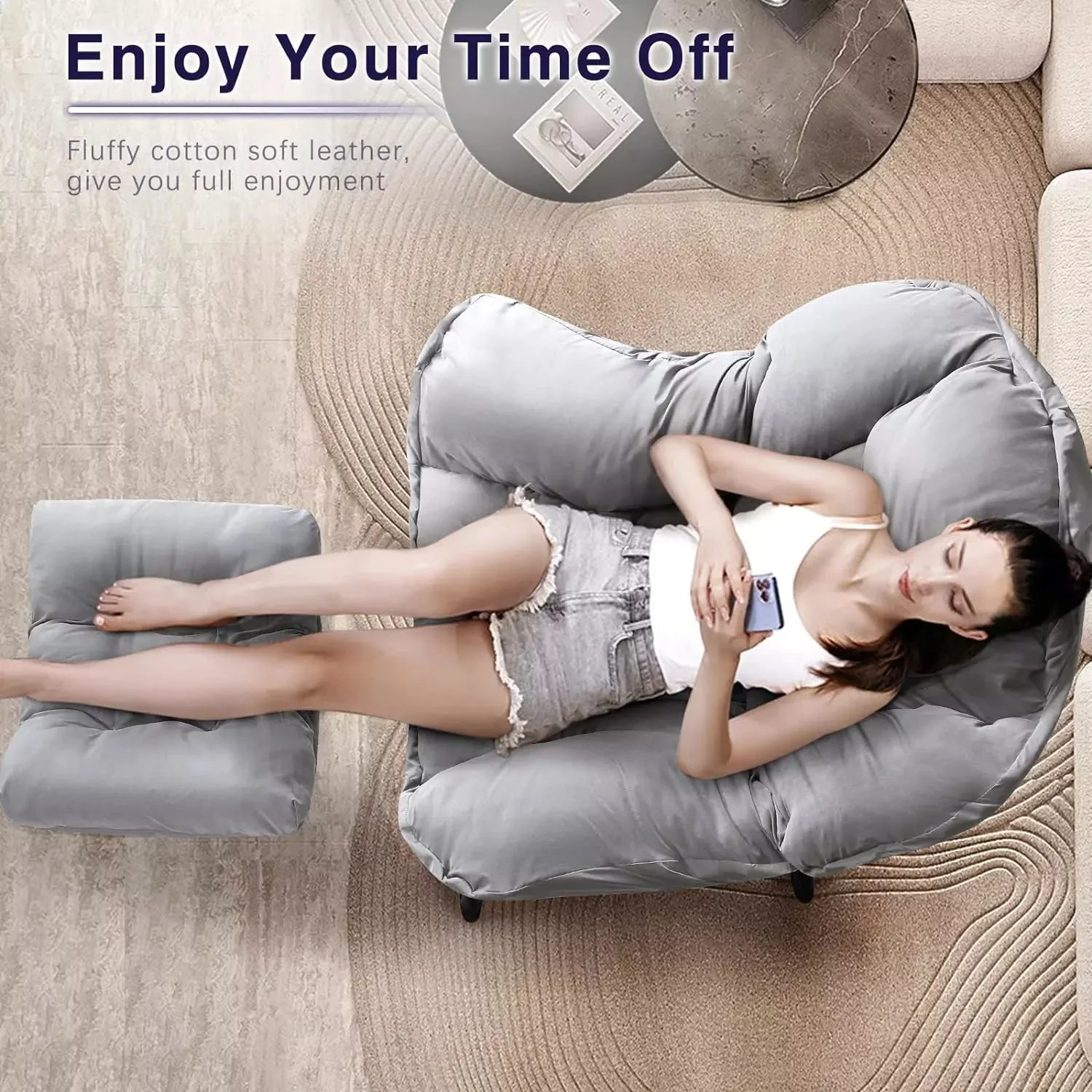 Vitesse Fabric Lazy Chair,Modern Comfortable Soft Sofa for Adults - Image 17