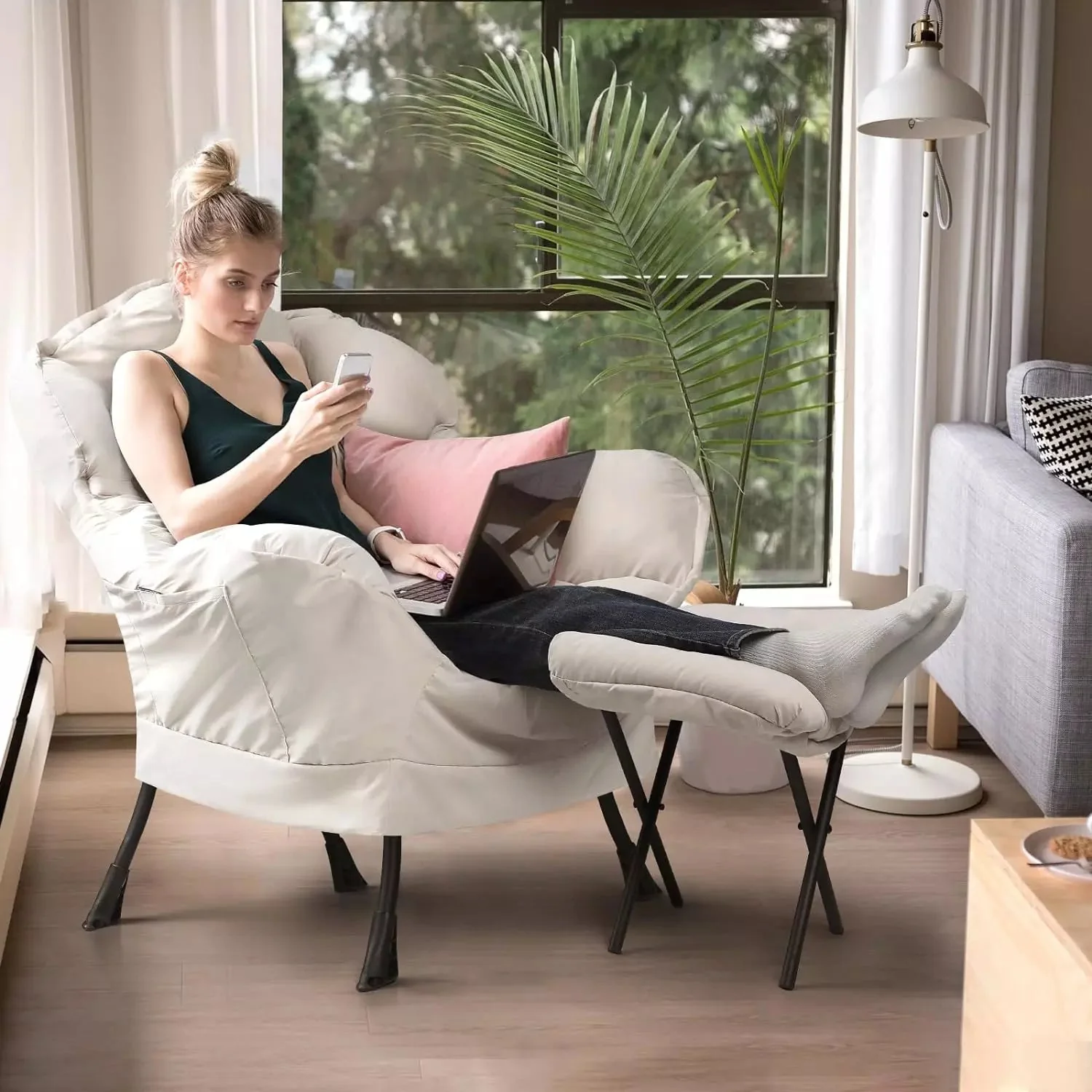Vitesse Fabric Lazy Chair,Modern Comfortable Soft Sofa for Adults - Image 26