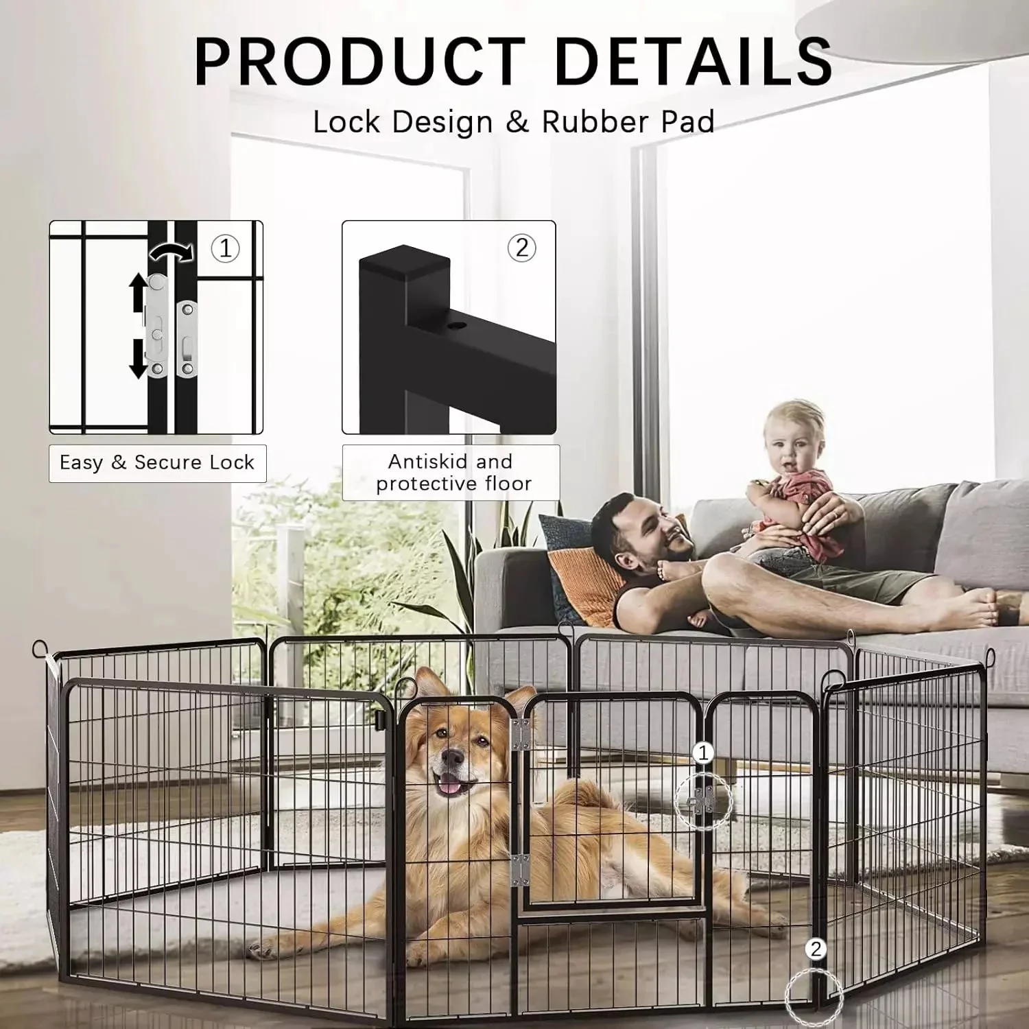 Vitesse Heavy Duty Metal Dog Playpen for Outdoor - Image 10