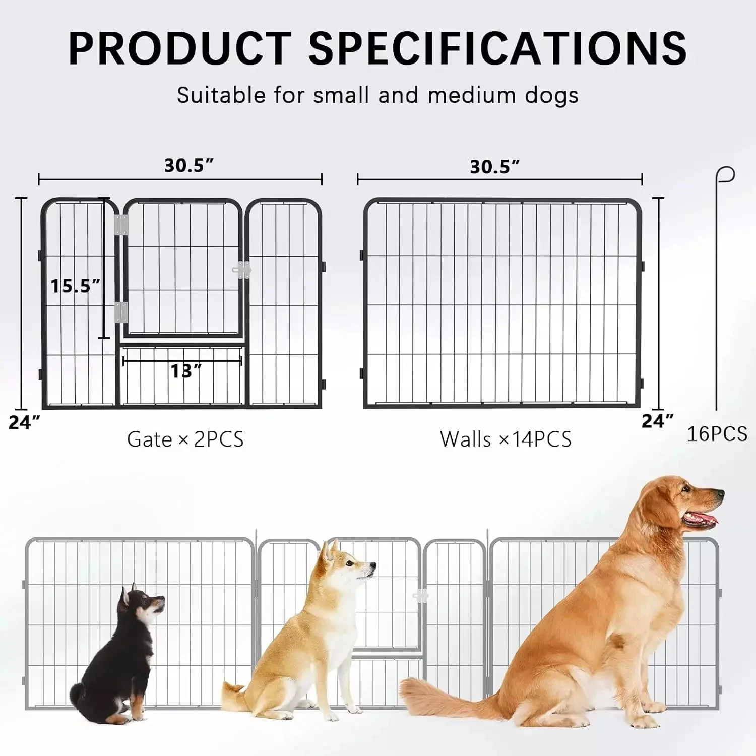 Vitesse Heavy Duty Metal Dog Playpen for Outdoor - Image 12