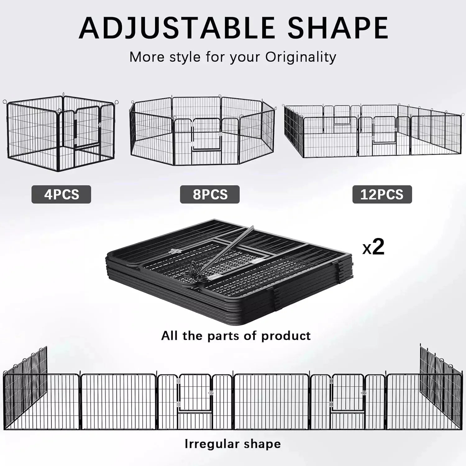 Vitesse Heavy Duty Metal Dog Playpen for Outdoor - Image 13