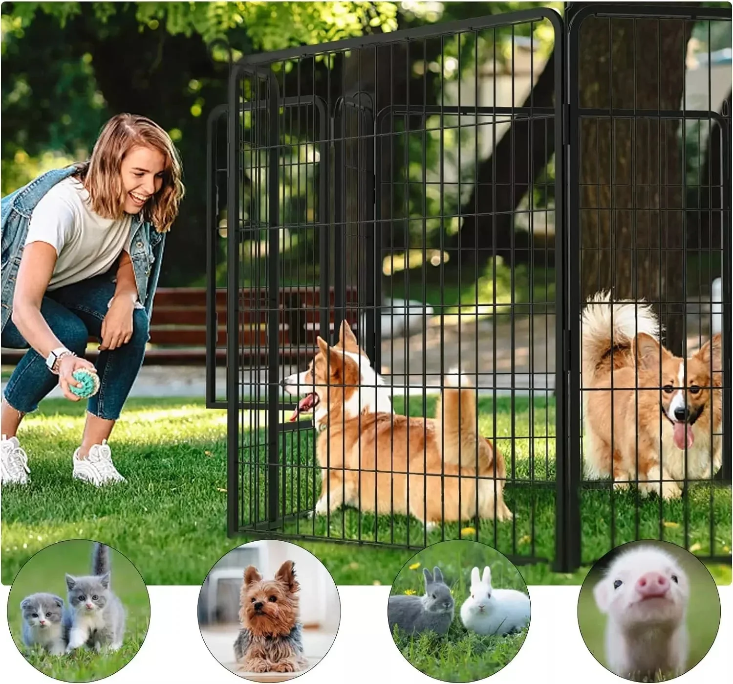 Vitesse Heavy Duty Metal Dog Playpen for Outdoor - Image 16