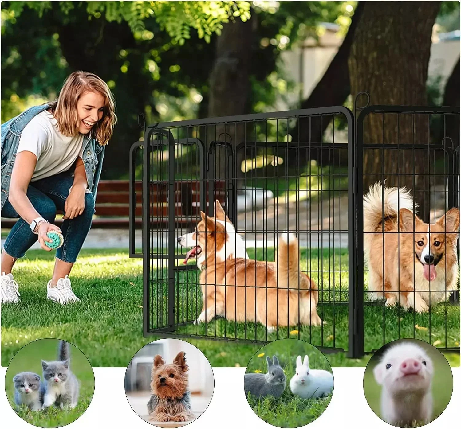 Vitesse Heavy Duty Metal Dog Playpen for Outdoor - Image 2