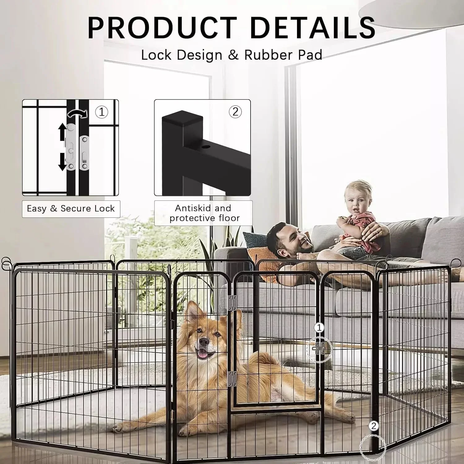 Vitesse Heavy Duty Metal Dog Playpen for Outdoor - Image 25