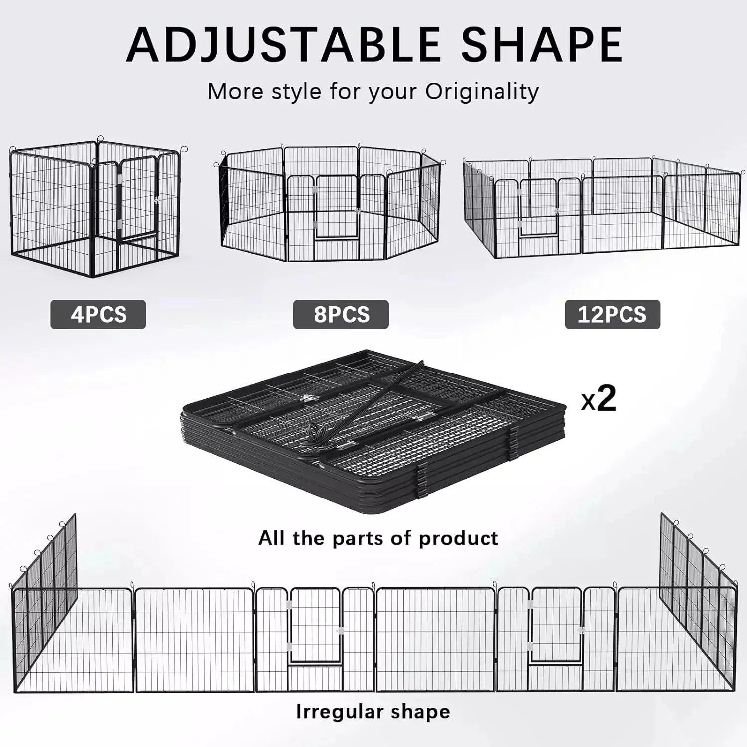 Vitesse Heavy Duty Metal Dog Playpen for Outdoor - Image 26