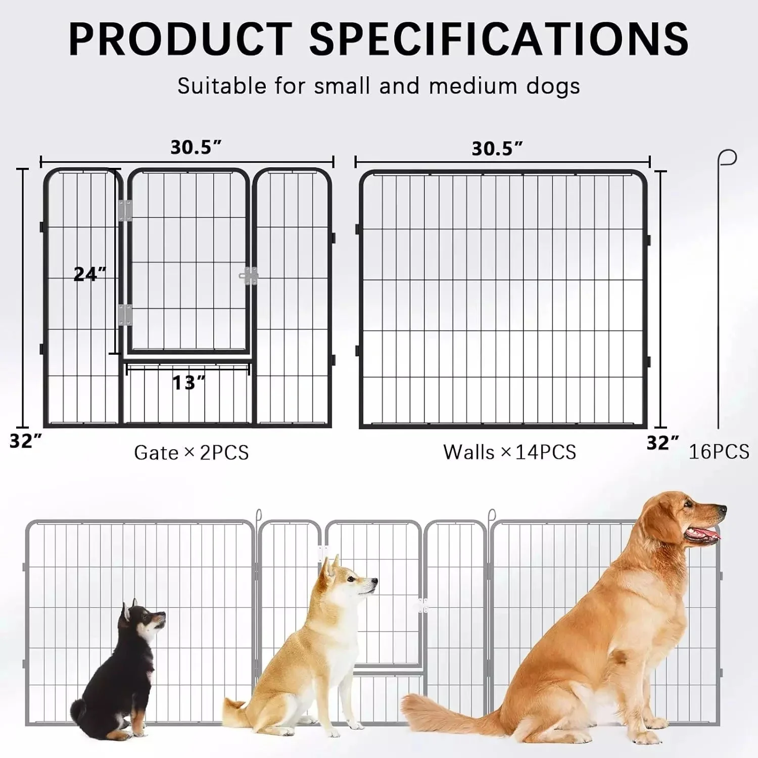 Vitesse Heavy Duty Metal Dog Playpen for Outdoor - Image 27