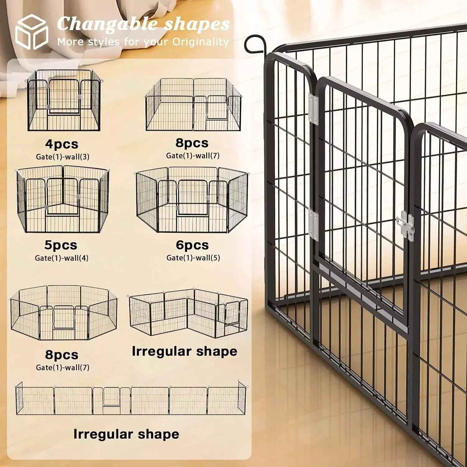 Vitesse Heavy Duty Metal Dog Playpen for Outdoor - Image 3