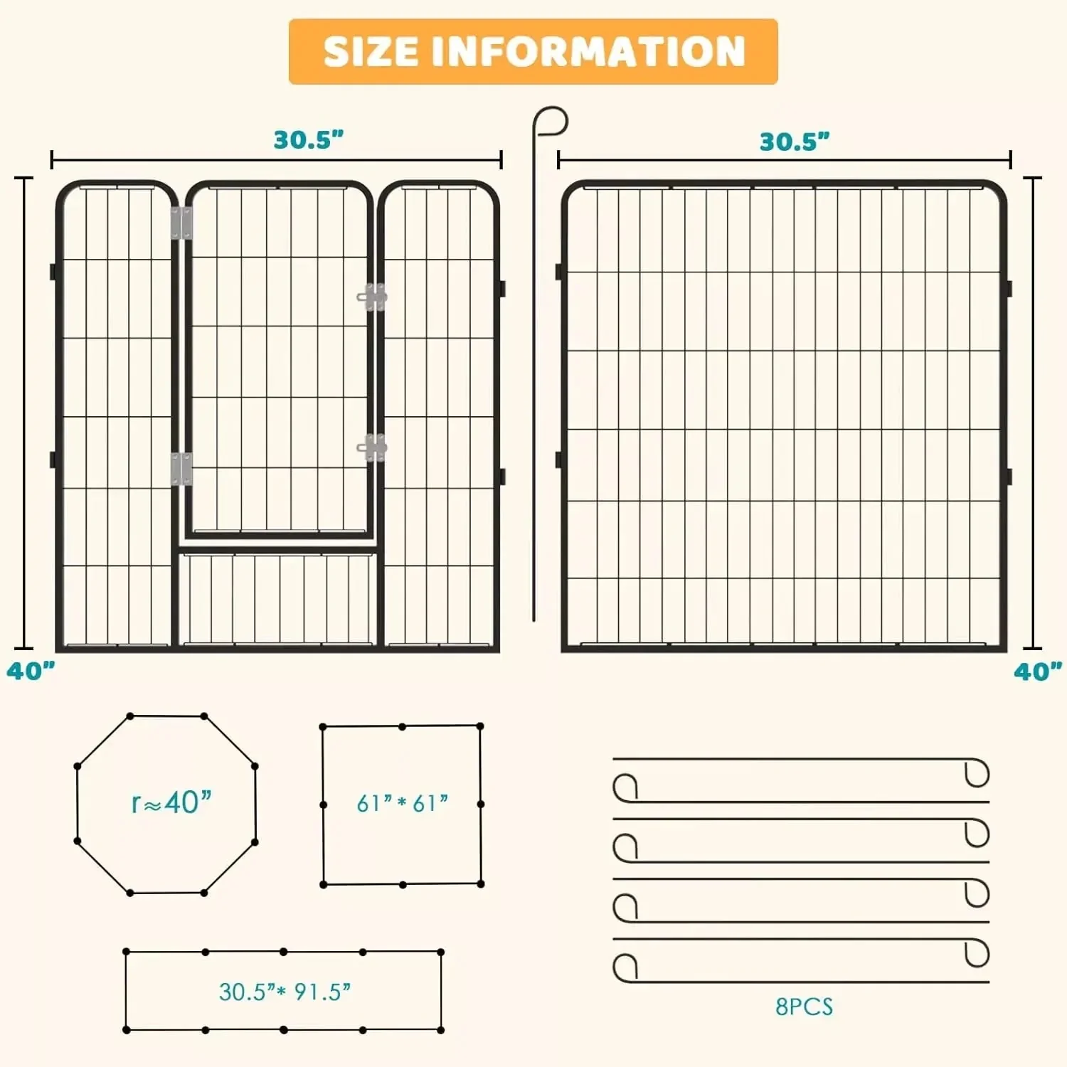 Vitesse Heavy Duty Metal Dog Playpen for Outdoor - Image 30