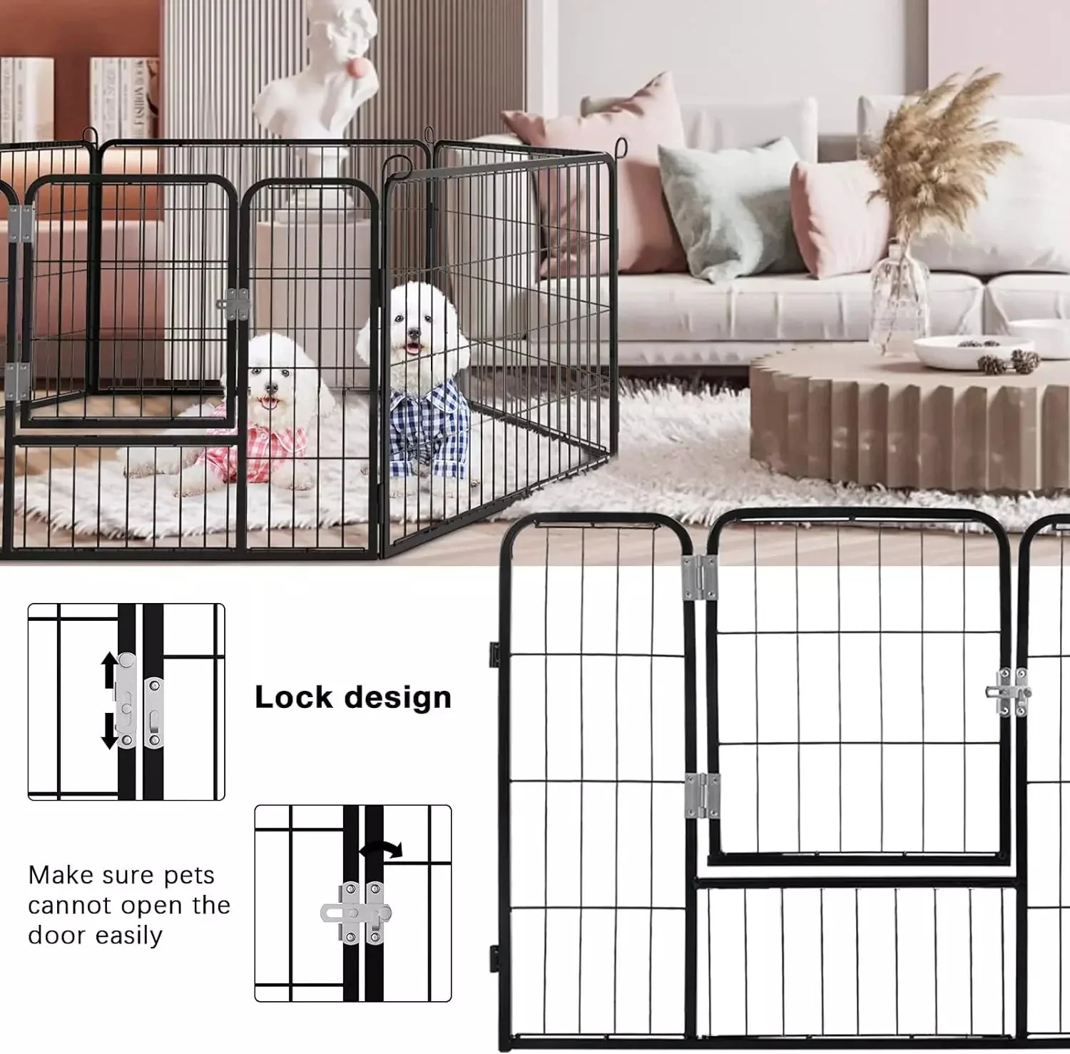 Vitesse Heavy Duty Metal Dog Playpen for Outdoor - Image 5