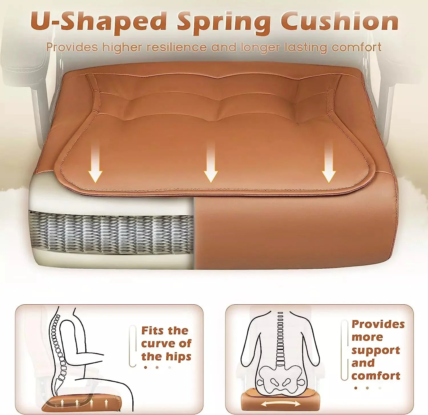 Vitesse Home Office Chair with Spring Cushion,400LBS High Back Executive Office Chair - Image 10
