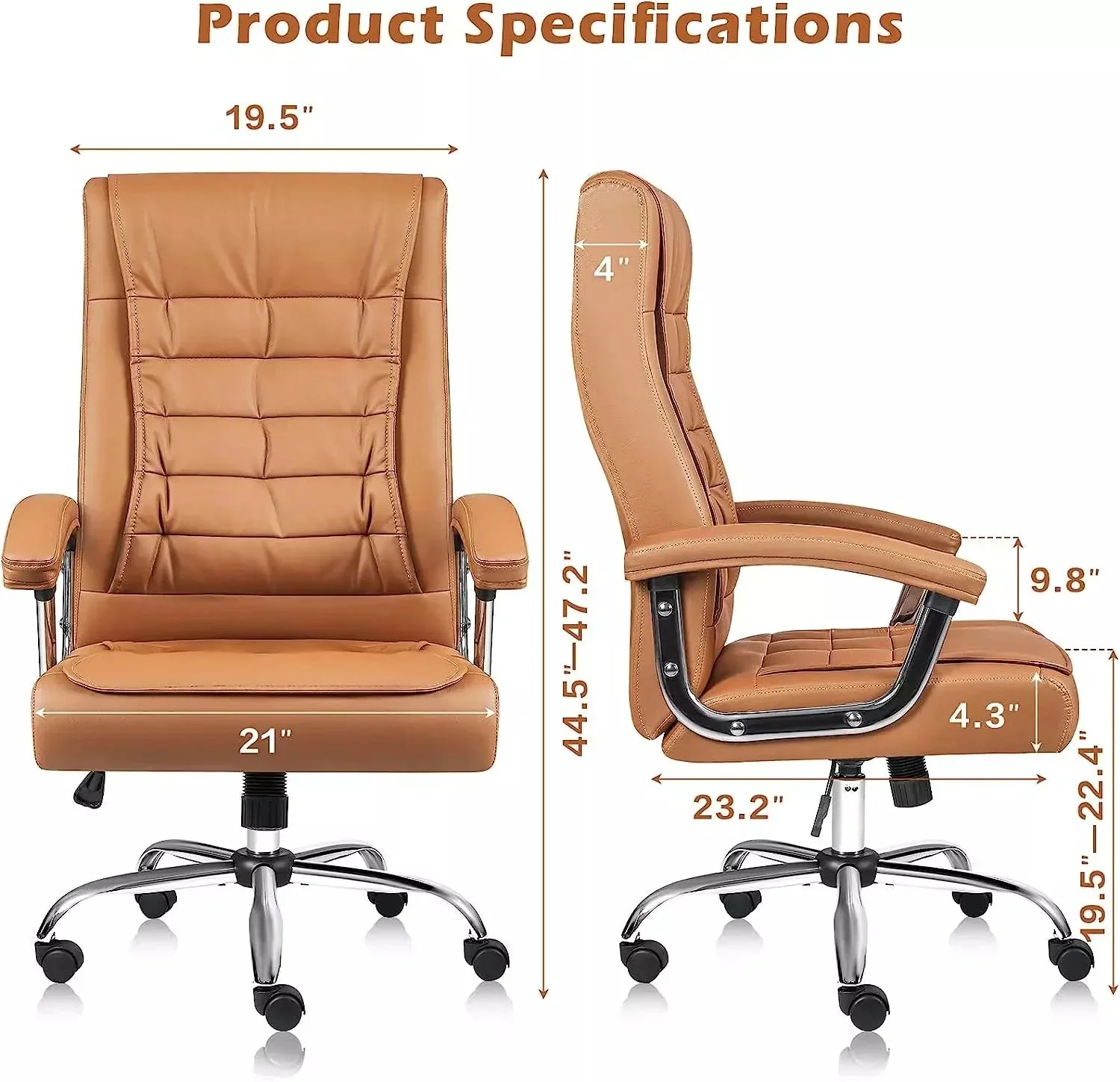 Vitesse Home Office Chair with Spring Cushion,400LBS High Back Executive Office Chair - Image 14