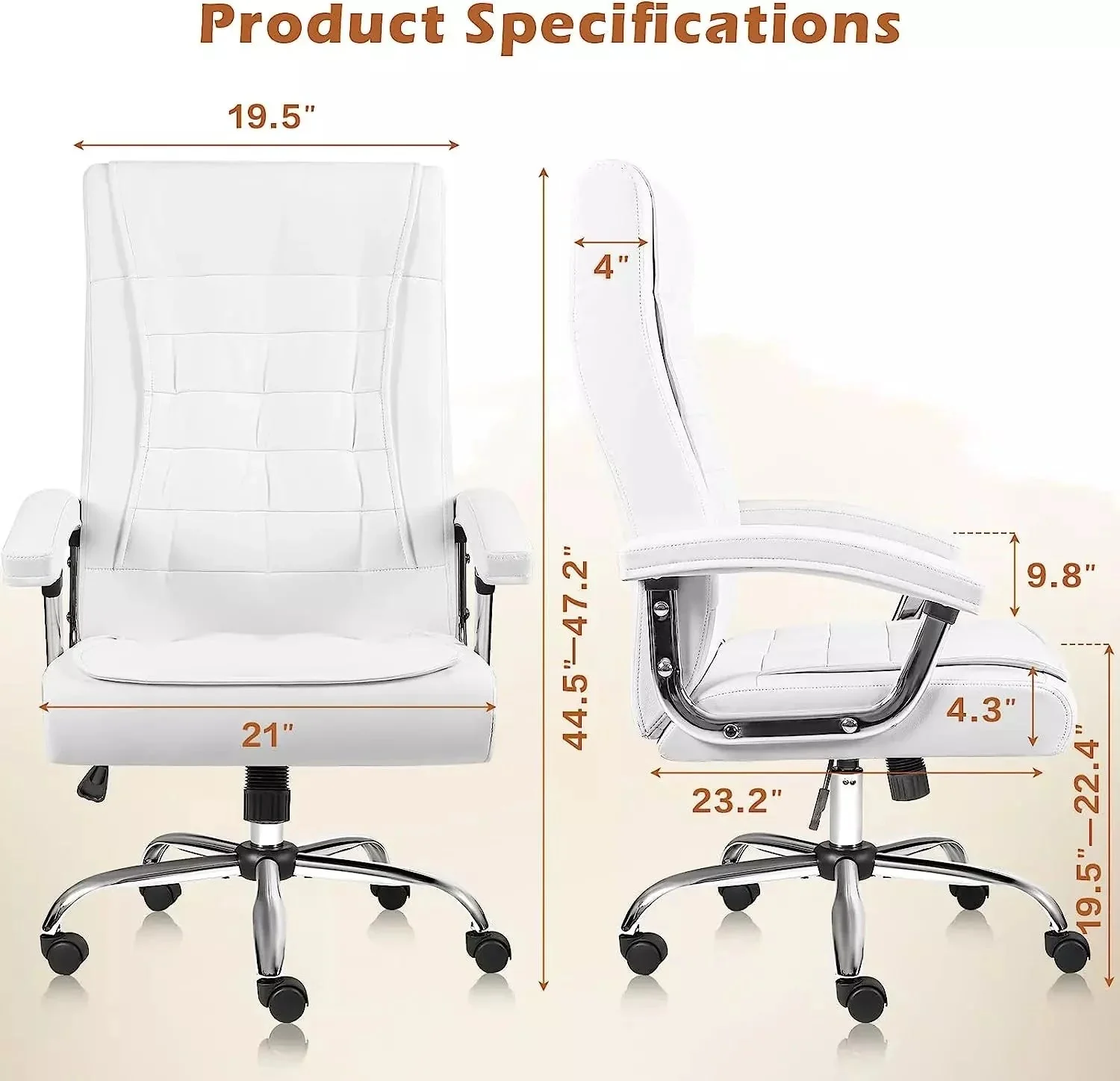 Vitesse Home Office Chair with Spring Cushion,400LBS High Back Executive Office Chair - Image 21