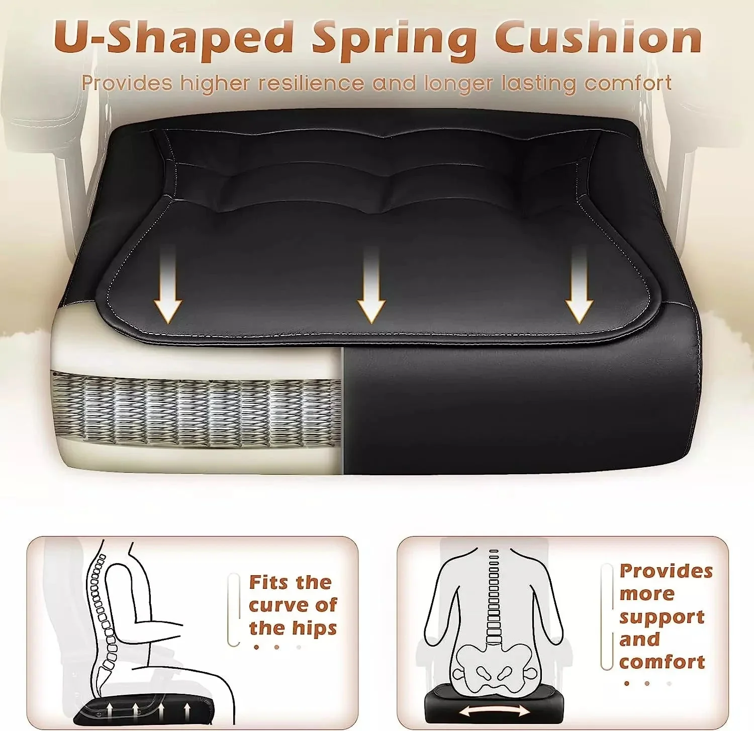 Vitesse Home Office Chair with Spring Cushion,400LBS High Back Executive Office Chair - Image 3
