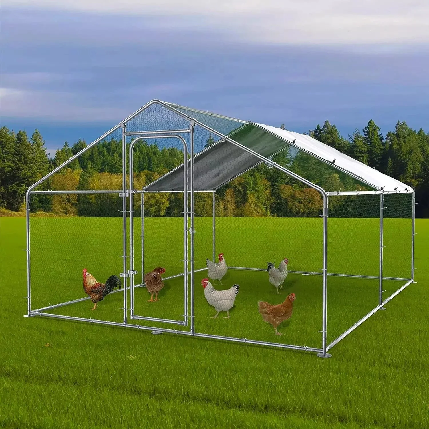 Vitesse Large Metal Chicken Coop with Waterproof and Anti-UV Cover CC01 - Image 13