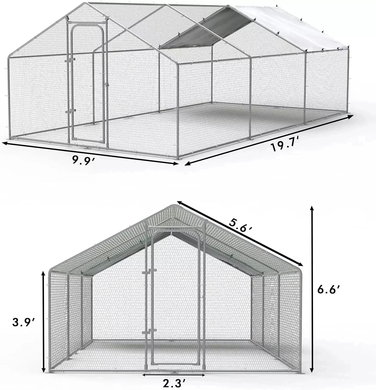 Vitesse Large Metal Chicken Coop with Waterproof and Anti-UV Cover CC01 - Image 16