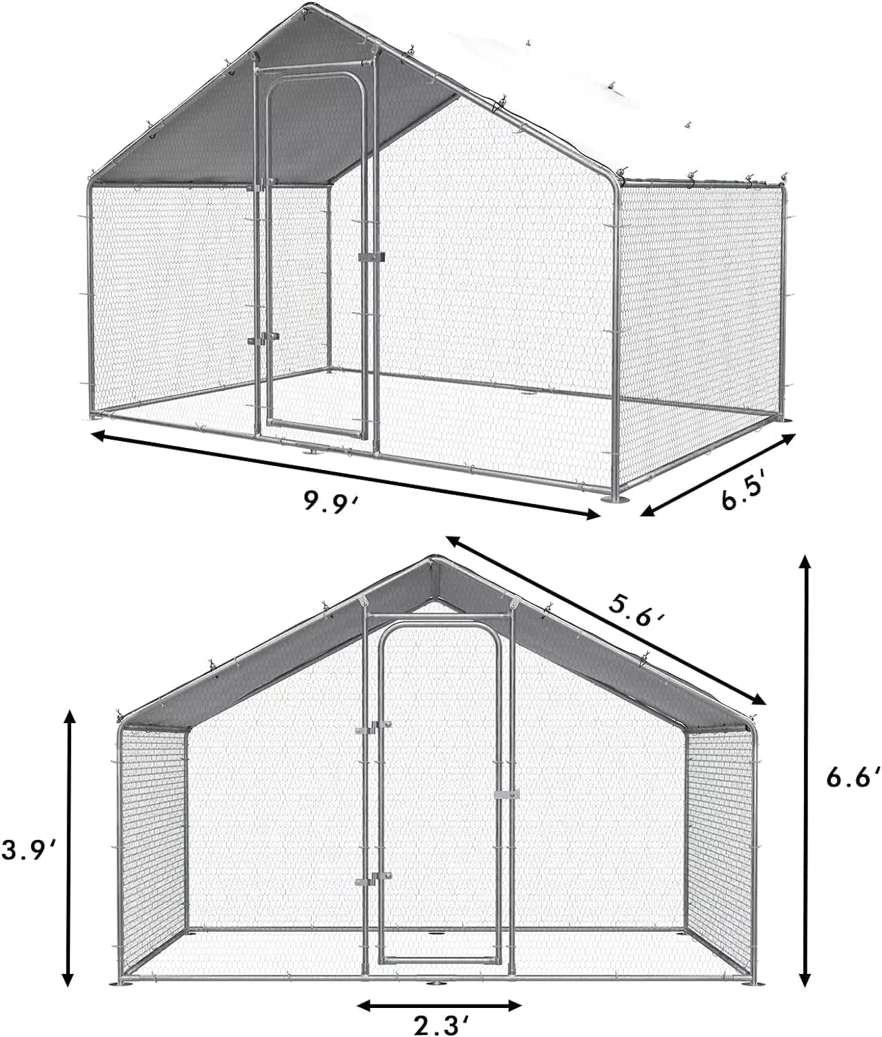 Vitesse Large Metal Chicken Coop with Waterproof and Anti-UV Cover CC01 - Image 2