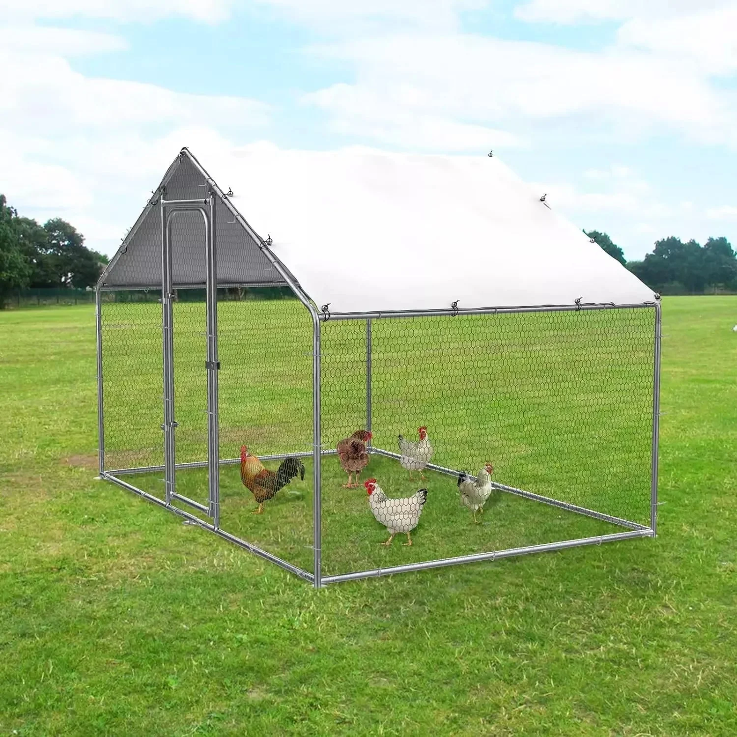 Vitesse Large Metal Chicken Coop with Waterproof and Anti-UV Cover CC01 - Image 6