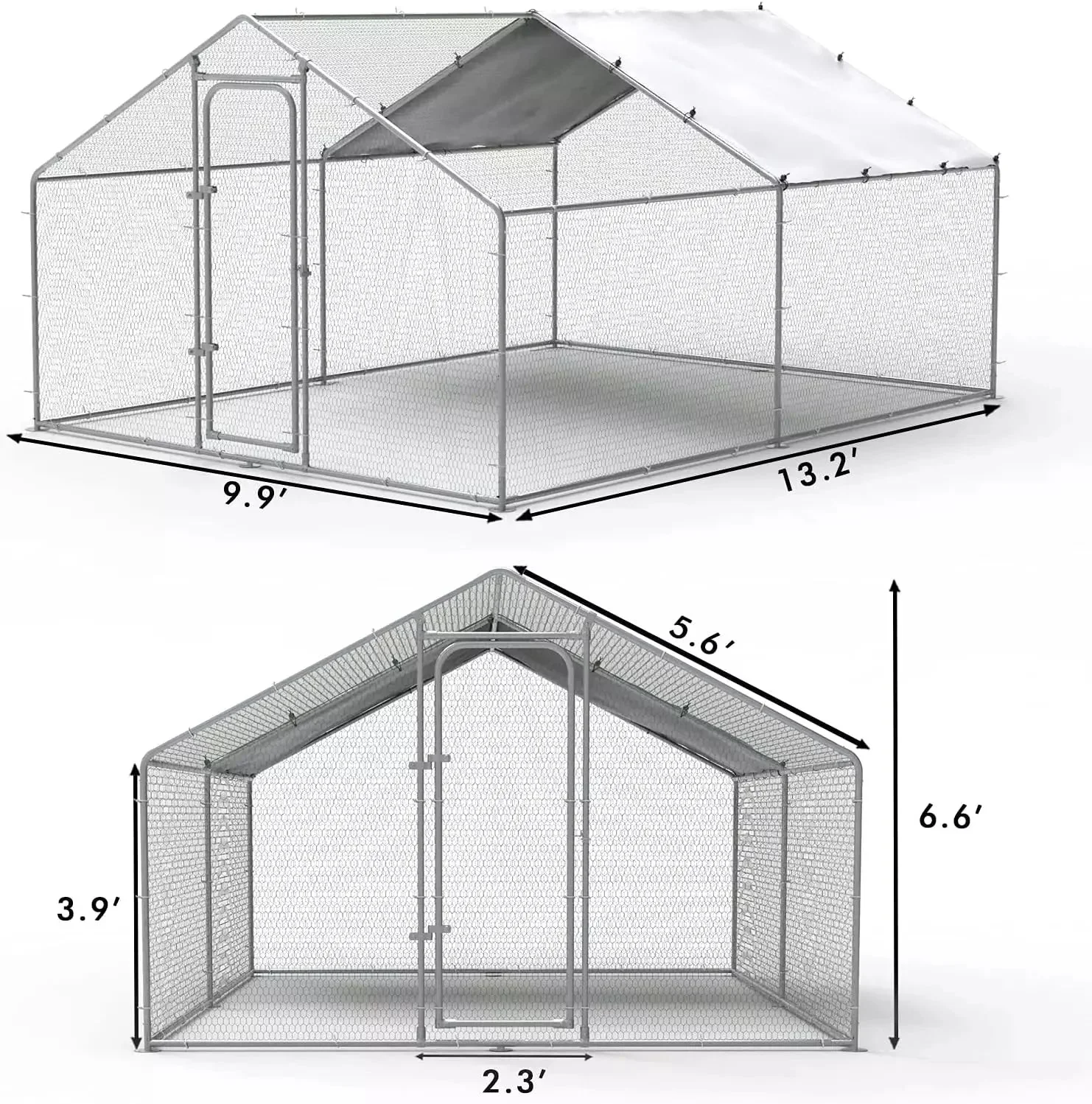 Vitesse Large Metal Chicken Coop with Waterproof and Anti-UV Cover CC01 - Image 9
