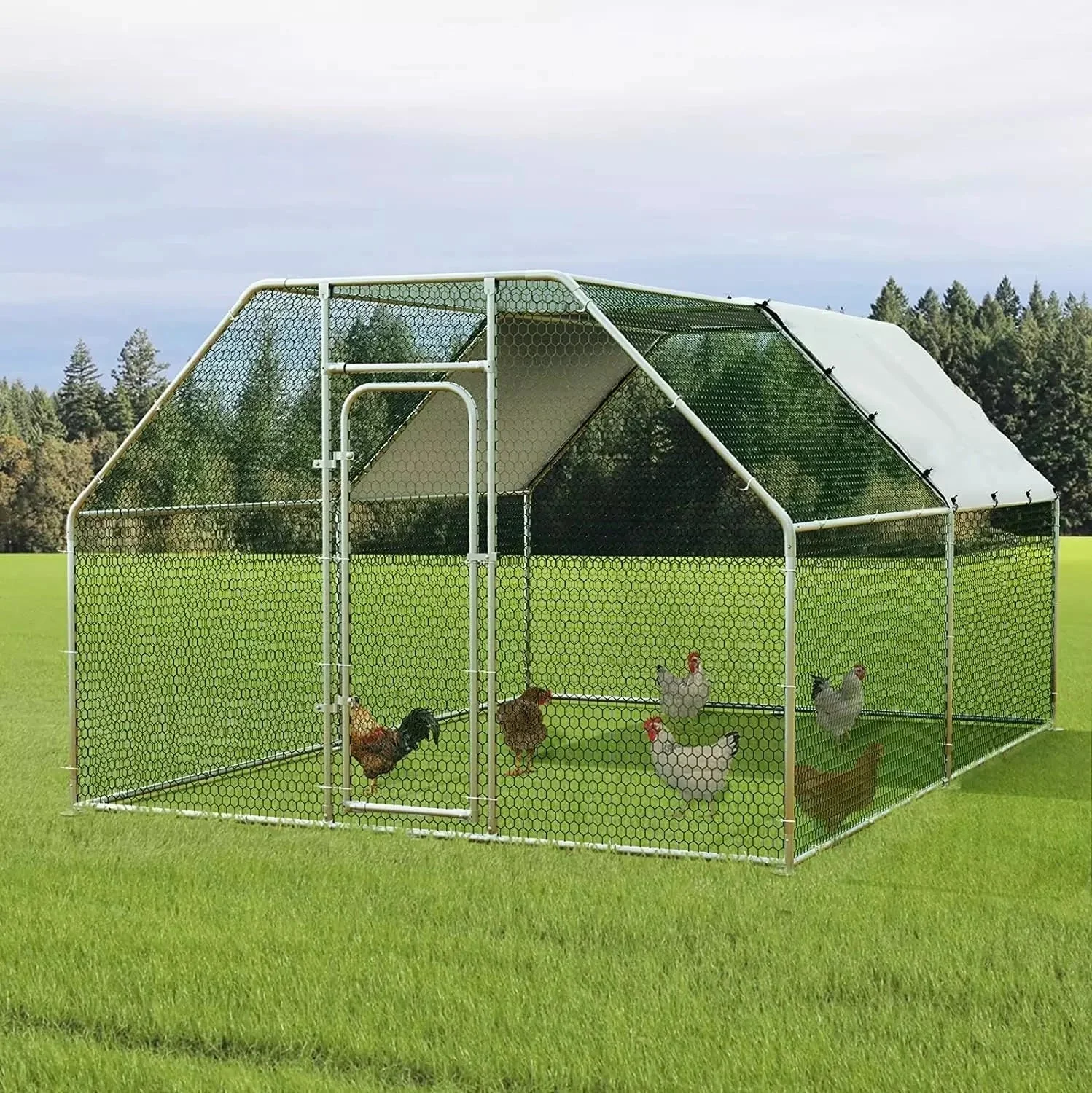 Vitesse Large Metal Chicken Coop with Waterproof and Anti-UV Cover CC02 - Image 15