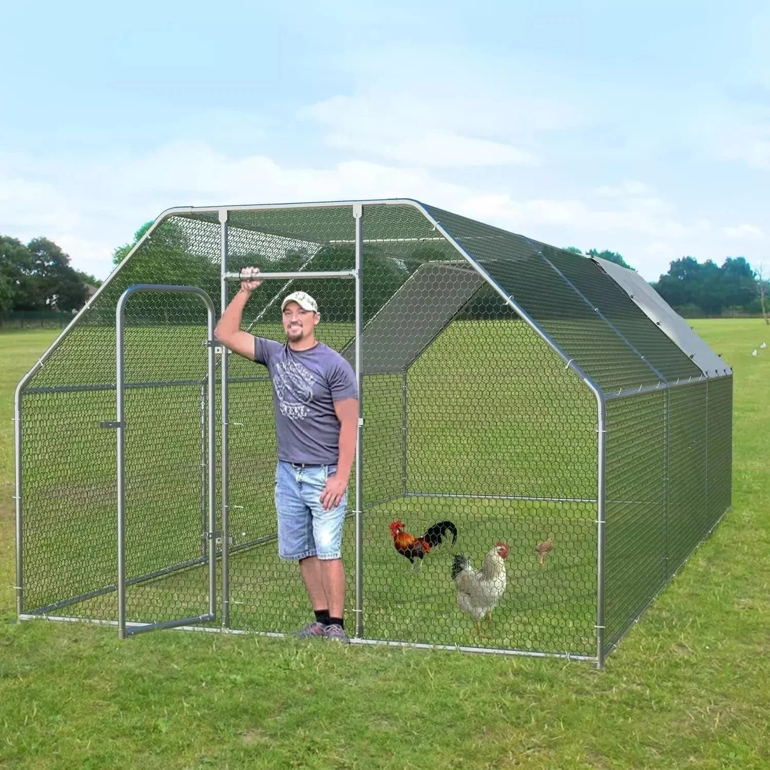 Vitesse Large Metal Chicken Coop with Waterproof and Anti-UV Cover CC02 - Image 17