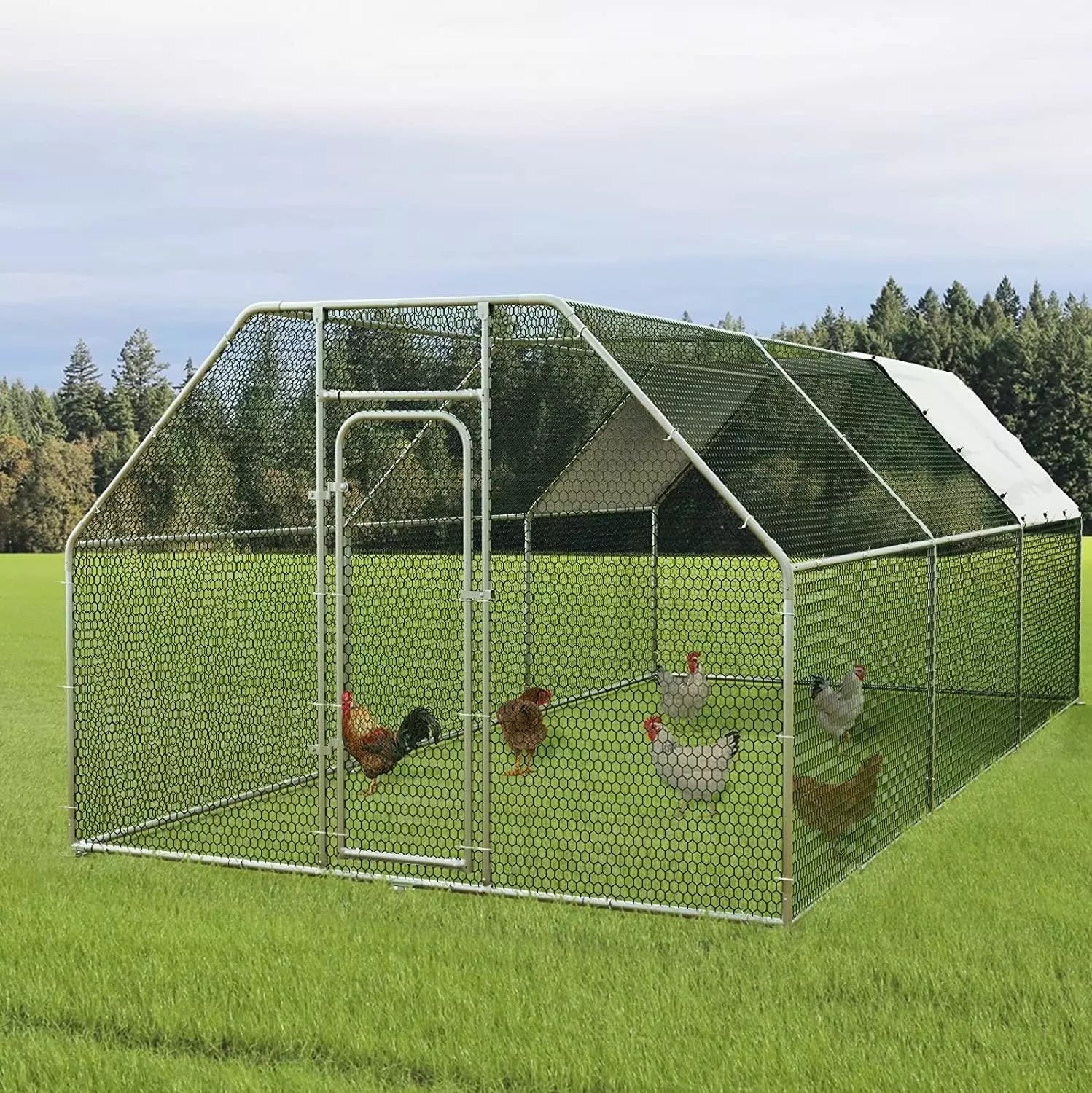Vitesse Large Metal Chicken Coop with Waterproof and Anti-UV Cover CC02 - Image 24