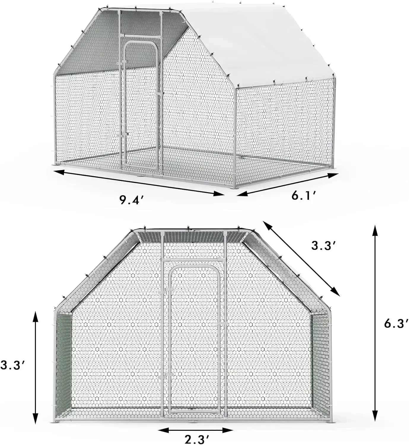 Vitesse Large Metal Chicken Coop with Waterproof and Anti-UV Cover CC02 - Image 6