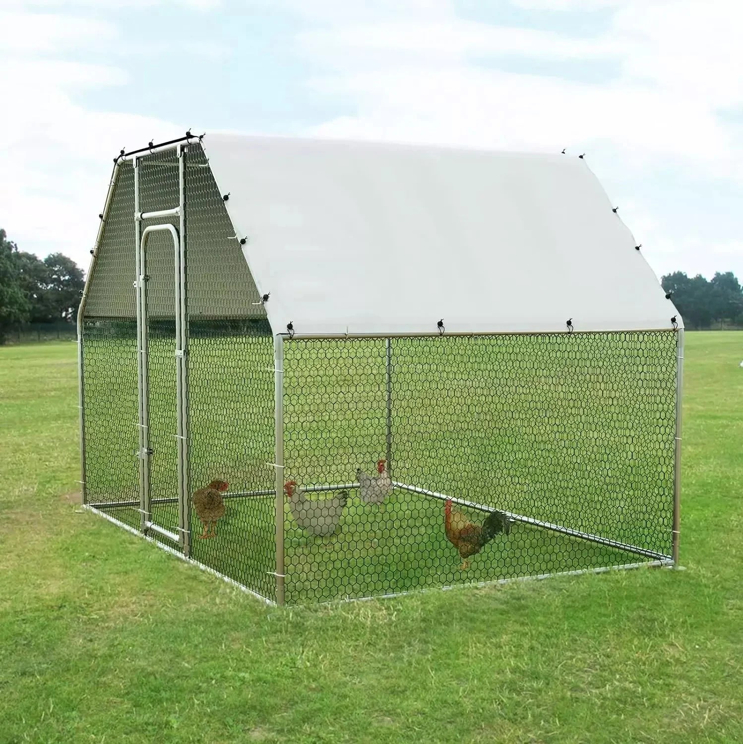 Vitesse Large Metal Chicken Coop with Waterproof and Anti-UV Cover CC02 - Image 8