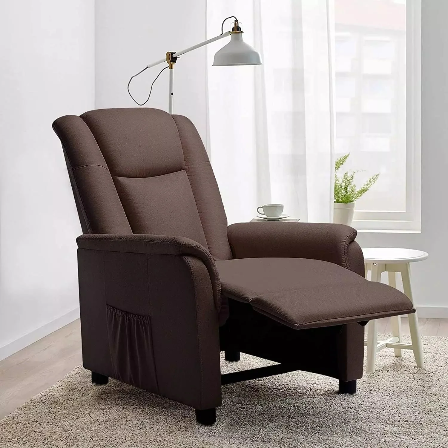VITESSE Modern Fabric Recliner Chair, Home Theater Seating with Pocket, Lounge Recliner Sofa with Footrest and Backrest - Image 9