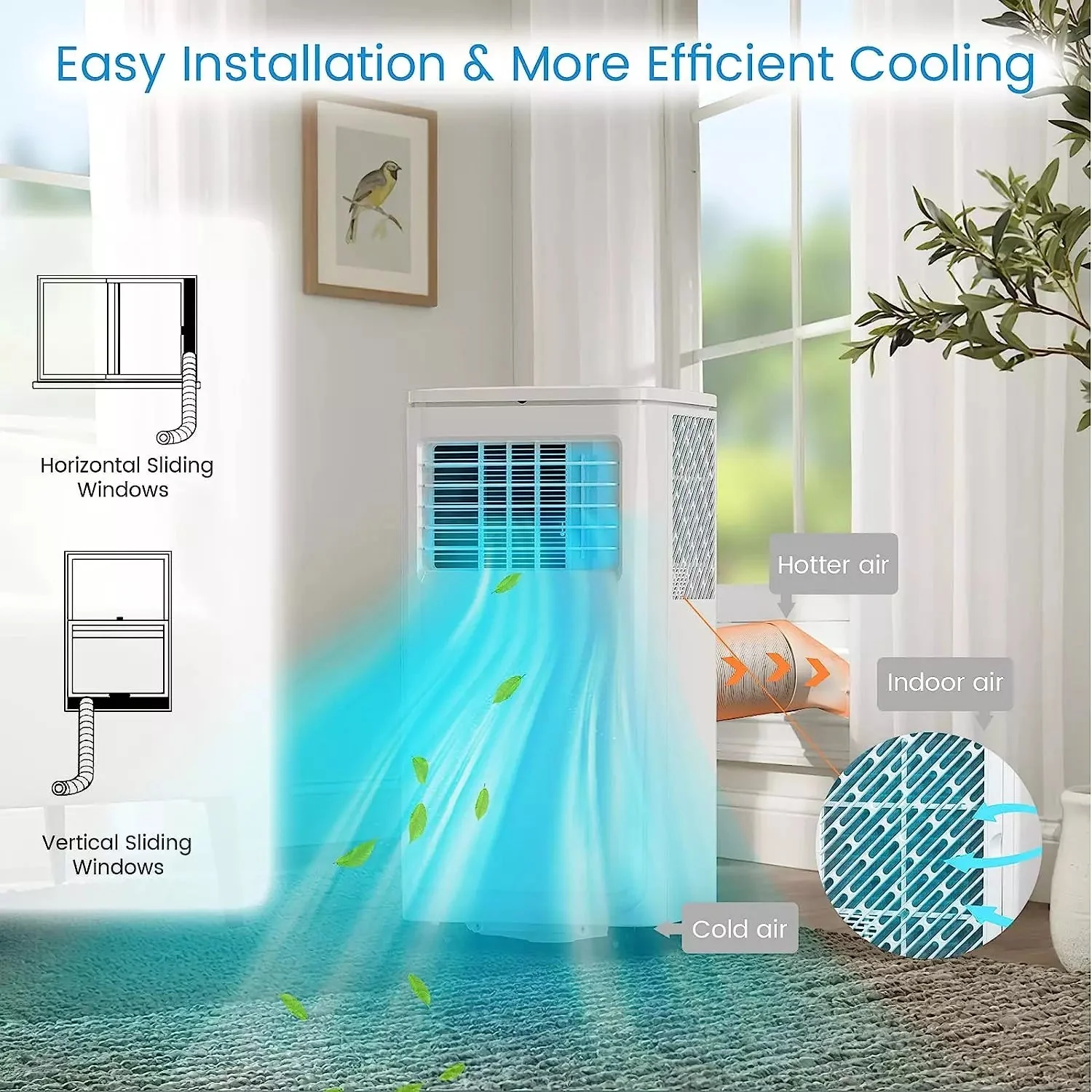 Vitesse Portable Air Conditioners with Remote Control,3 in 1 Compact Cooling Unit up to 350 Sq,White - Image 11