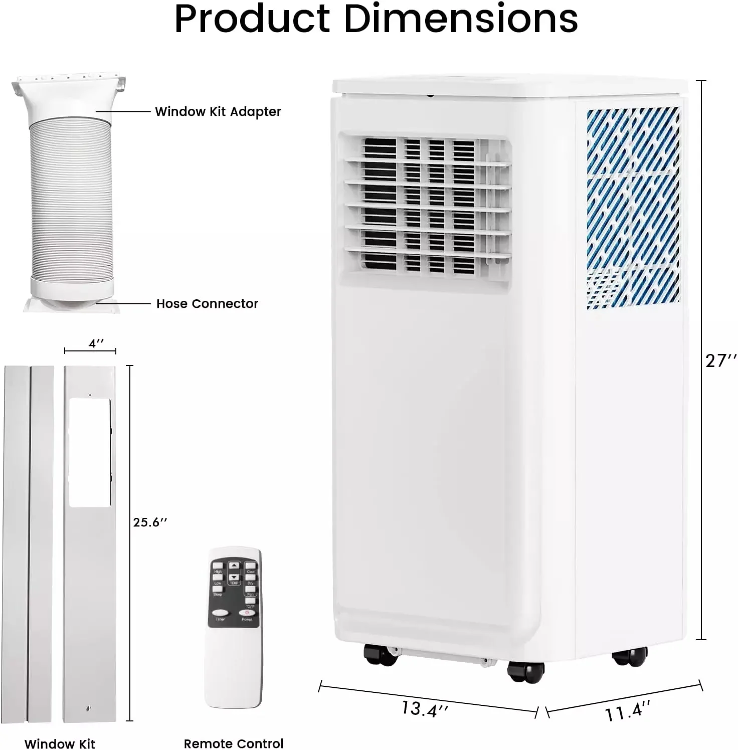 Vitesse Portable Air Conditioners with Remote Control,3 in 1 Compact Cooling Unit up to 350 Sq,White - Image 16
