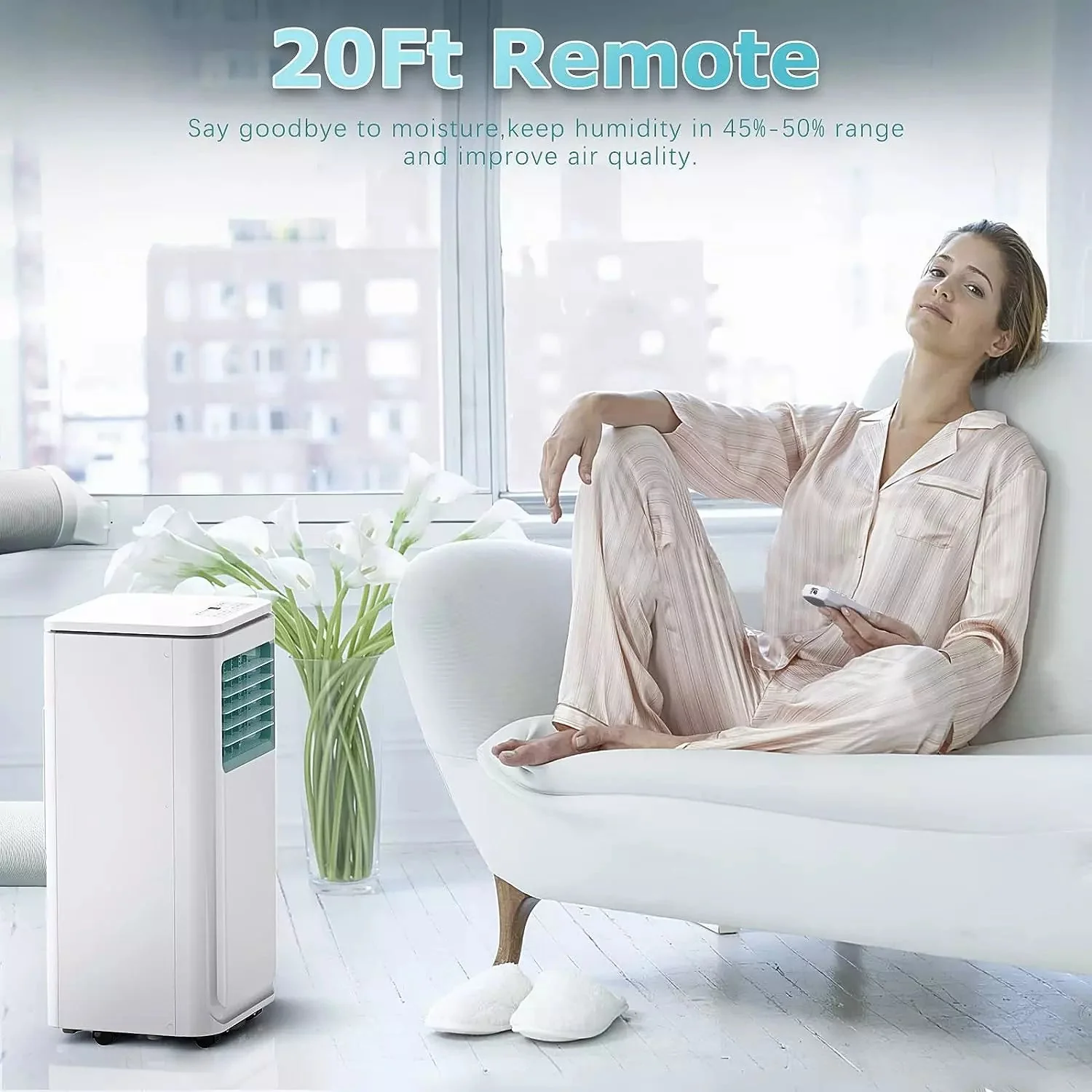 Vitesse Portable Air Conditioners with Remote Control,3 in 1 Compact Cooling Unit up to 350 Sq,White - Image 7