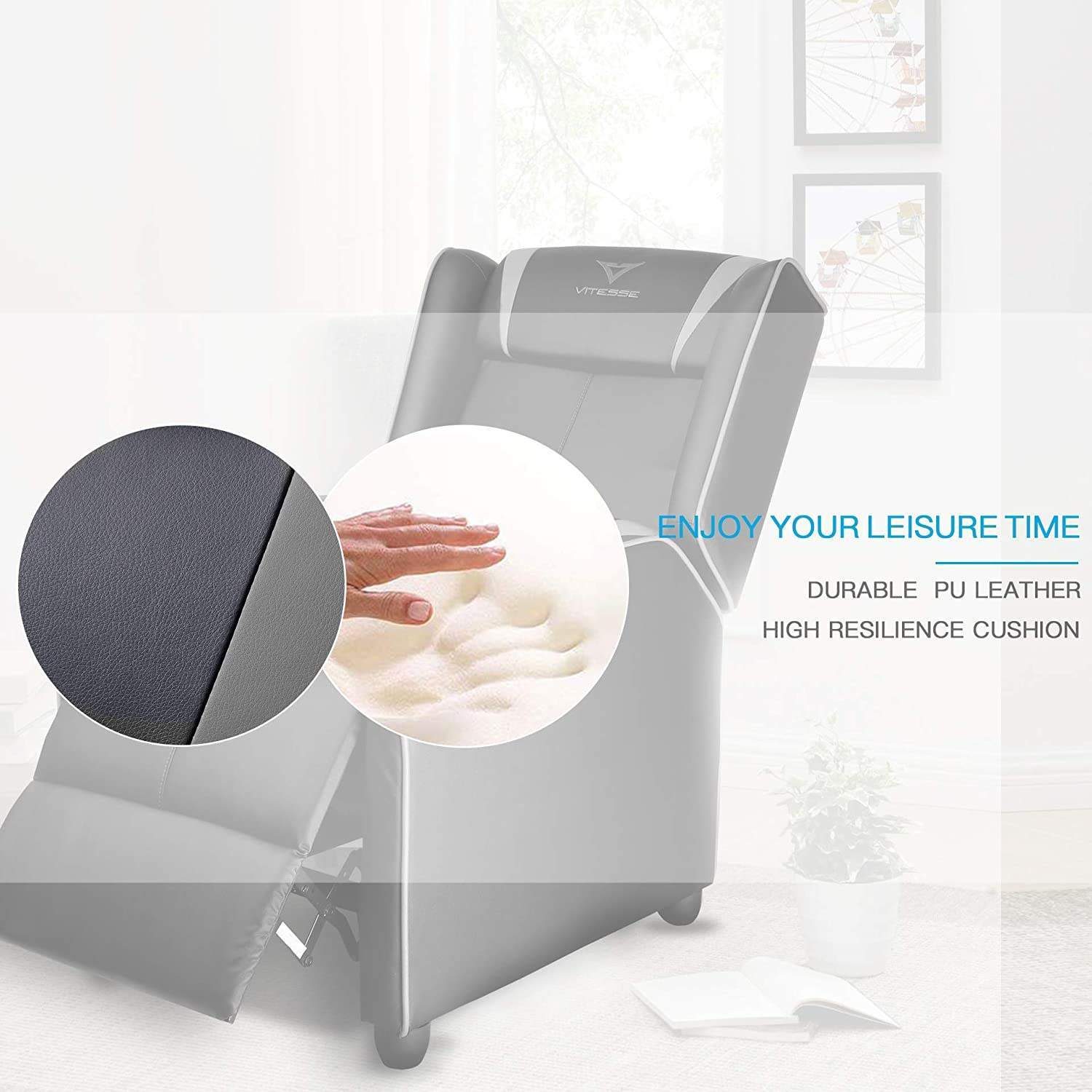 VITESSE Racing Style Single Gaming Recliner & Sofa, Theater Seat VGR02 - Image 11