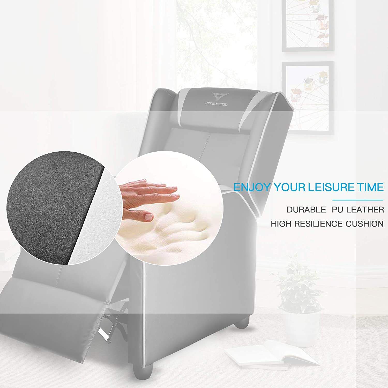 VITESSE Racing Style Single Gaming Recliner & Sofa, Theater Seat VGR02 - Image 25