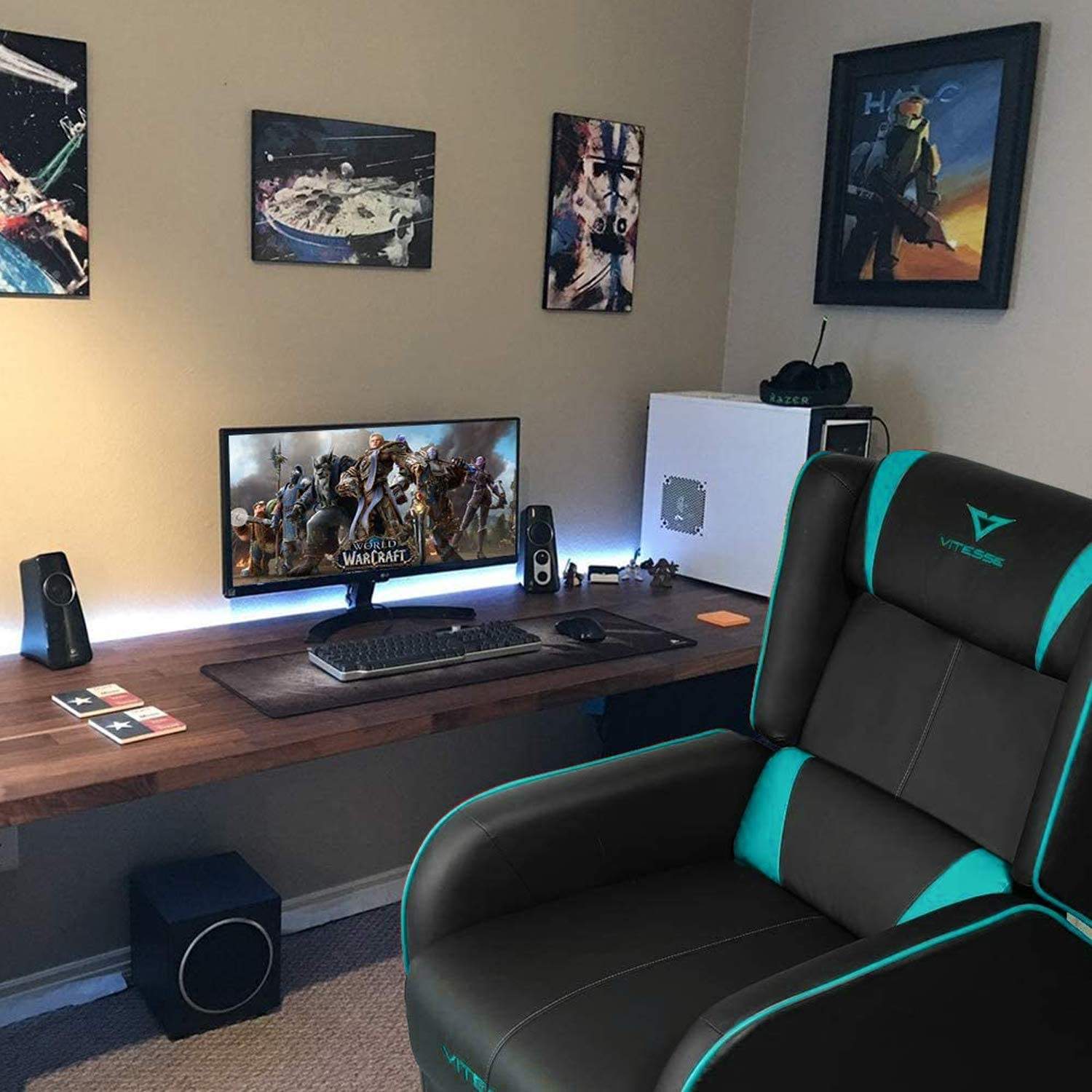 VITESSE Racing Style Single Gaming Recliner & Sofa, Theater Seat VGR02 - Image 37