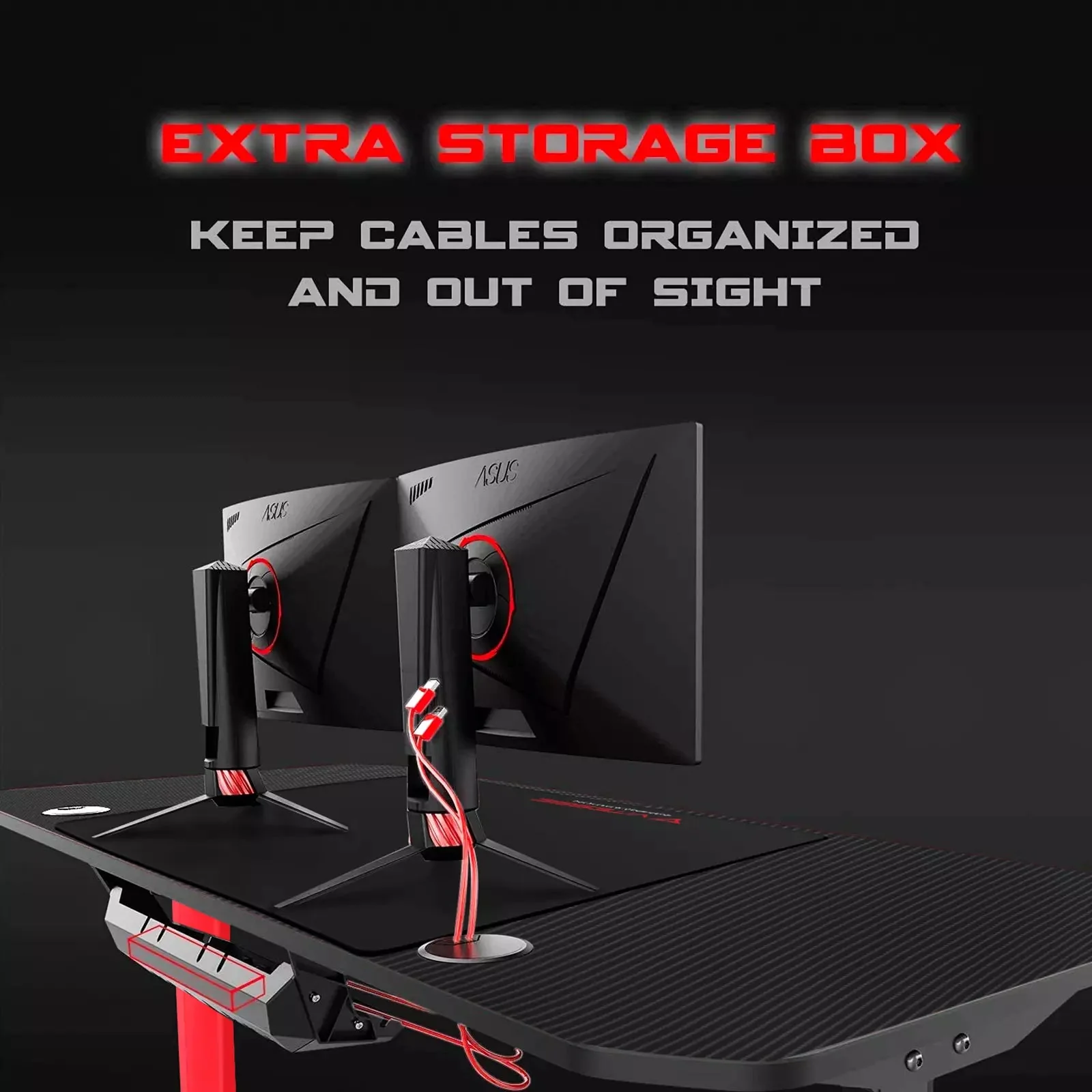 Vitesse T-Shaped Esport PC Gaming Desk, Ergonomic Office Computer Table TD01 - Image 12
