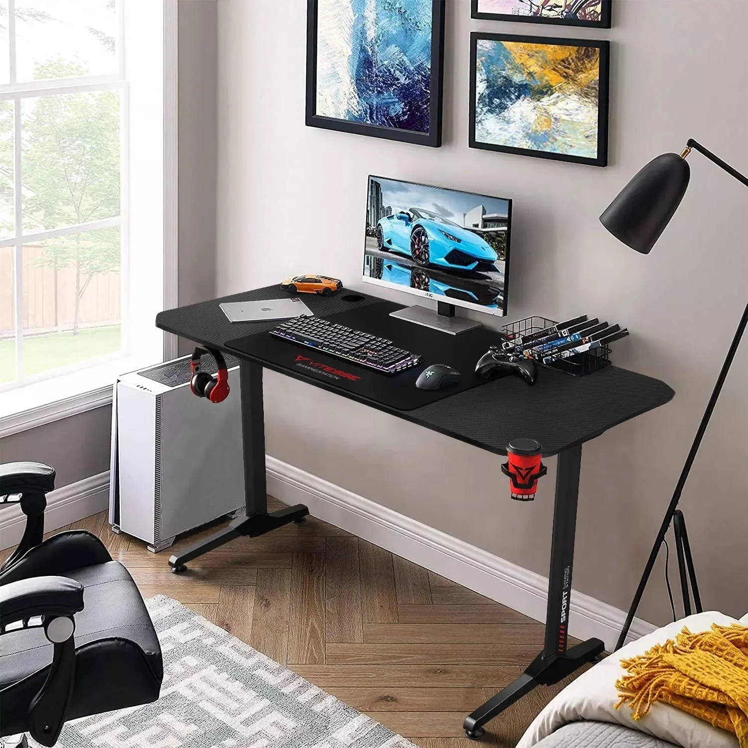 Vitesse T-Shaped Esport PC Gaming Desk, Ergonomic Office Computer Table TD01 - Image 16