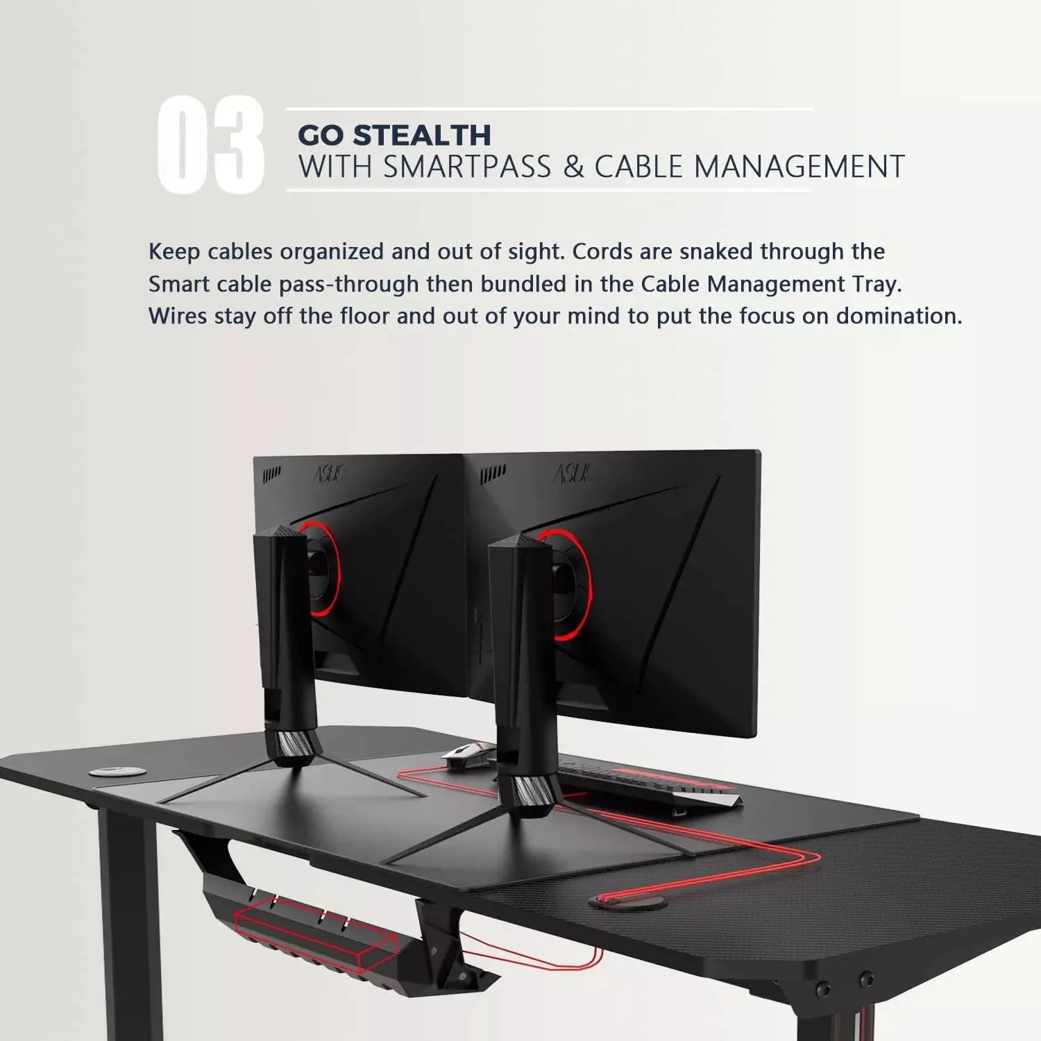 Vitesse T-Shaped Esport PC Gaming Desk, Ergonomic Office Computer Table TD01 - Image 19