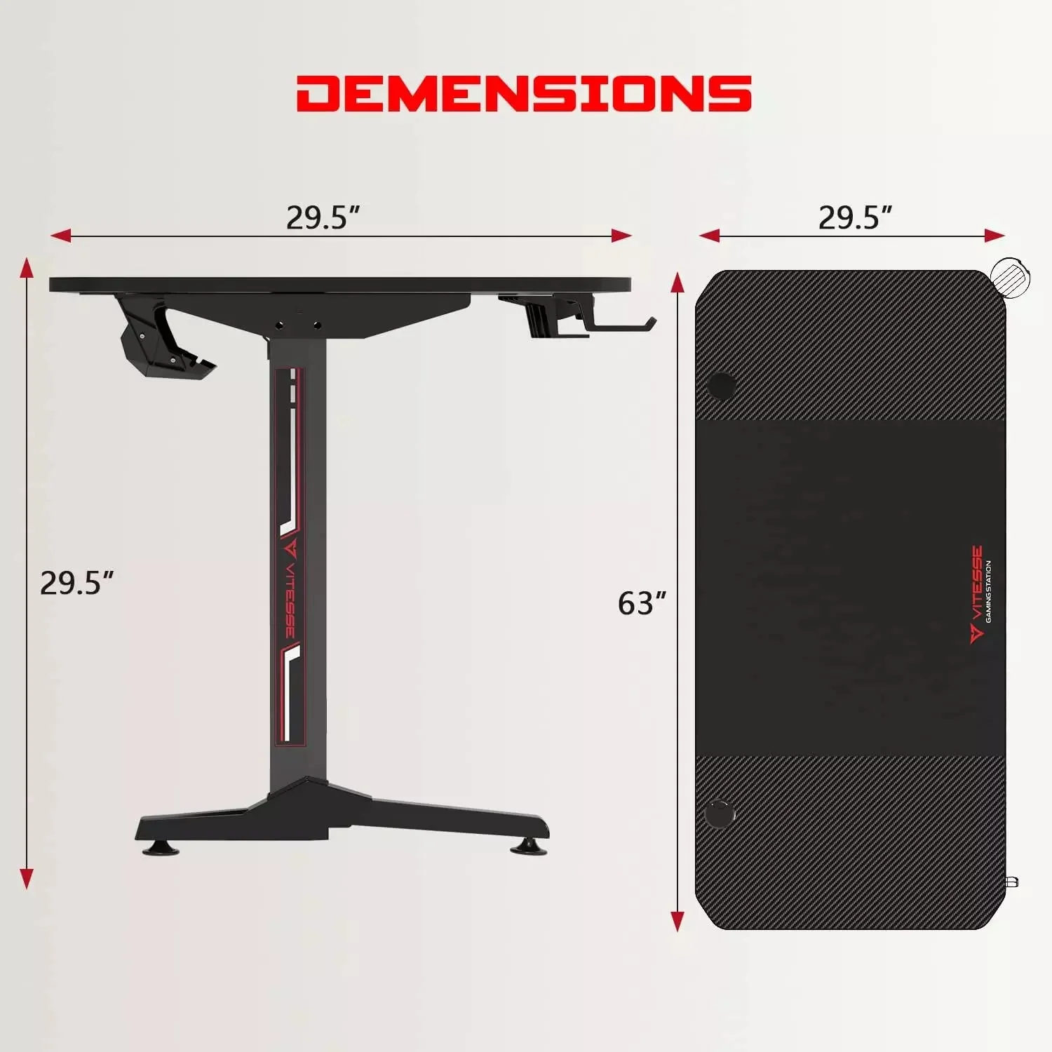 Vitesse T-Shaped Esport PC Gaming Desk, Ergonomic Office Computer Table TD01 - Image 21