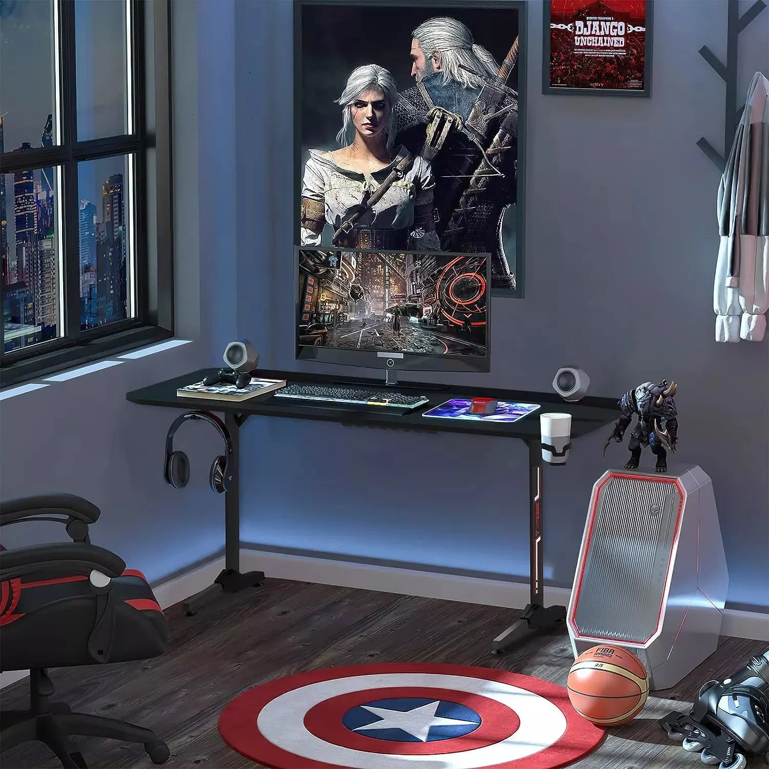 Vitesse T-Shaped Esport PC Gaming Desk, Ergonomic Office Computer Table TD01 - Image 22