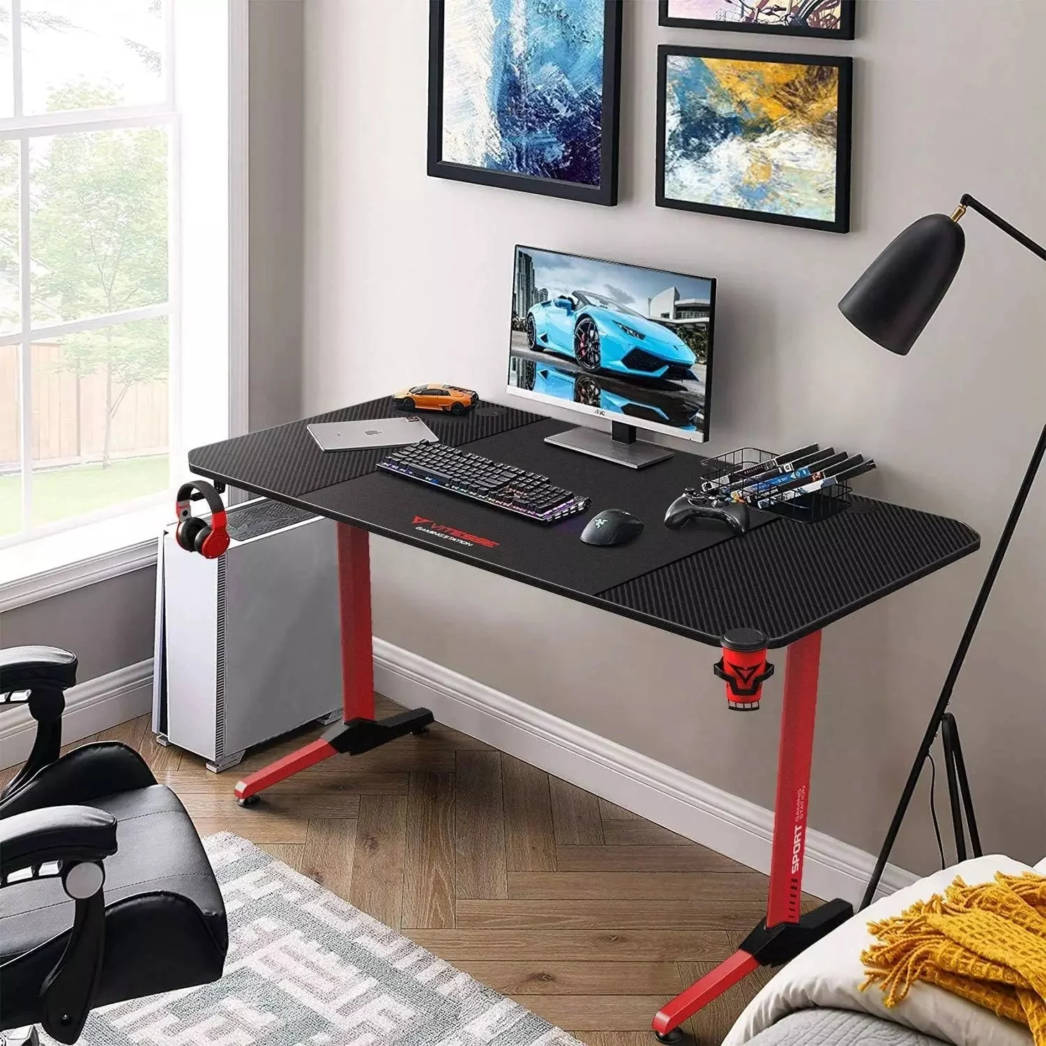 Vitesse T-Shaped Esport PC Gaming Desk, Ergonomic Office Computer Table TD01 - Image 25