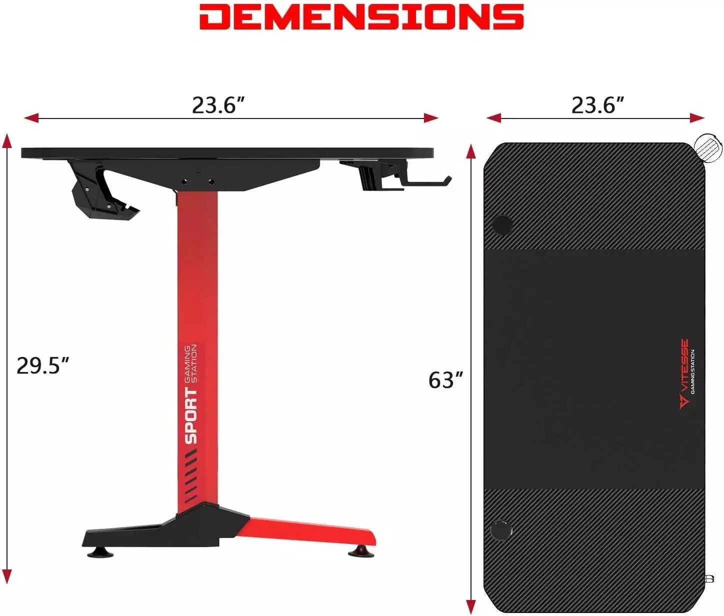 Vitesse T-Shaped Esport PC Gaming Desk, Ergonomic Office Computer Table TD01 - Image 30